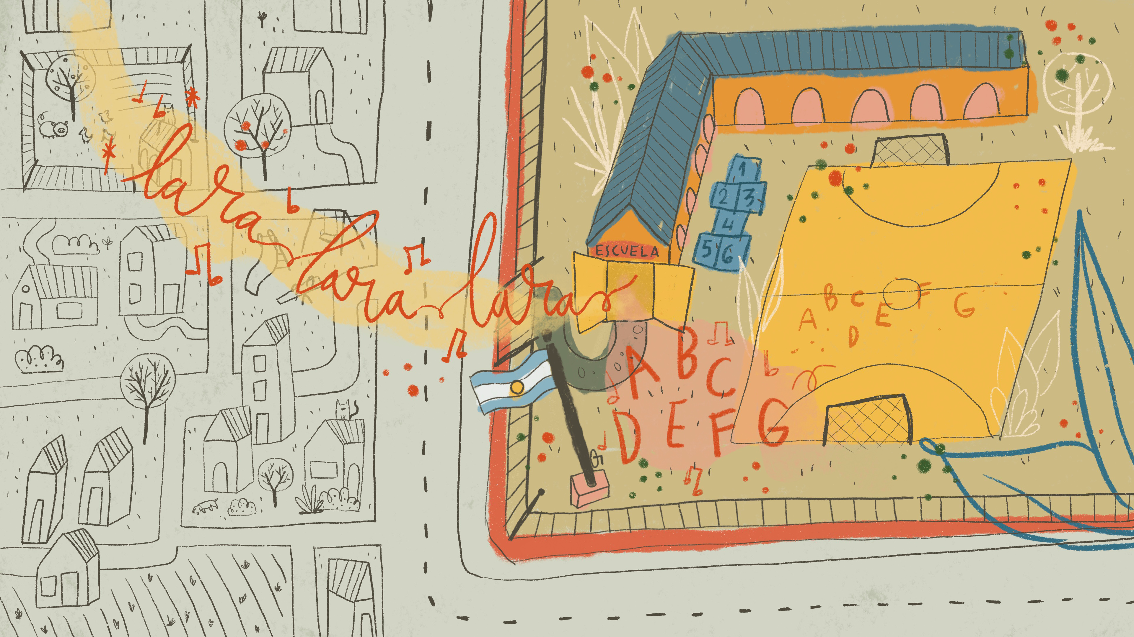 Illustration used as the base for an animated music video