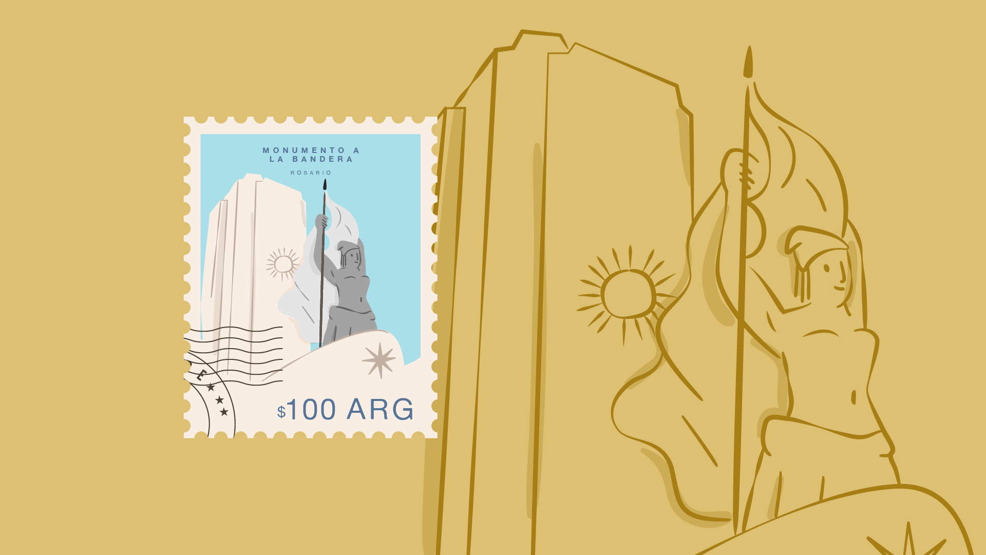Illustrated postage stamp — Provincial Tourism Secretariat