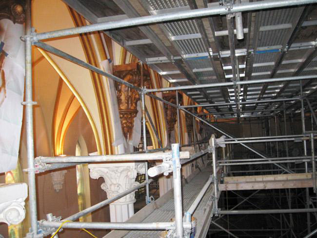 St Augustines Church Restoration Project-gilding, marbling, wood graining and ornament applications. Robert Ireland contributed to this group project