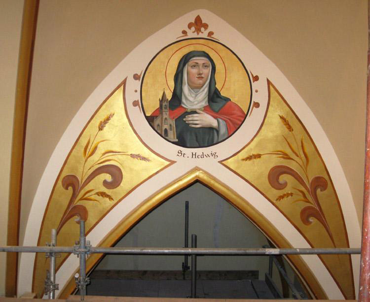 St Augustines Church Restoration Project-gilding, marbling, wood graining and ornament applications. Robert Ireland contributed to this group project