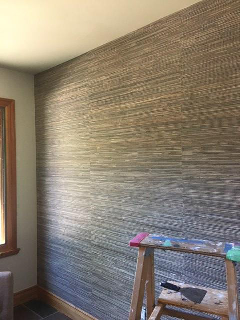 Grass Cloth Wallpaper Application by Robert Ireland Studios