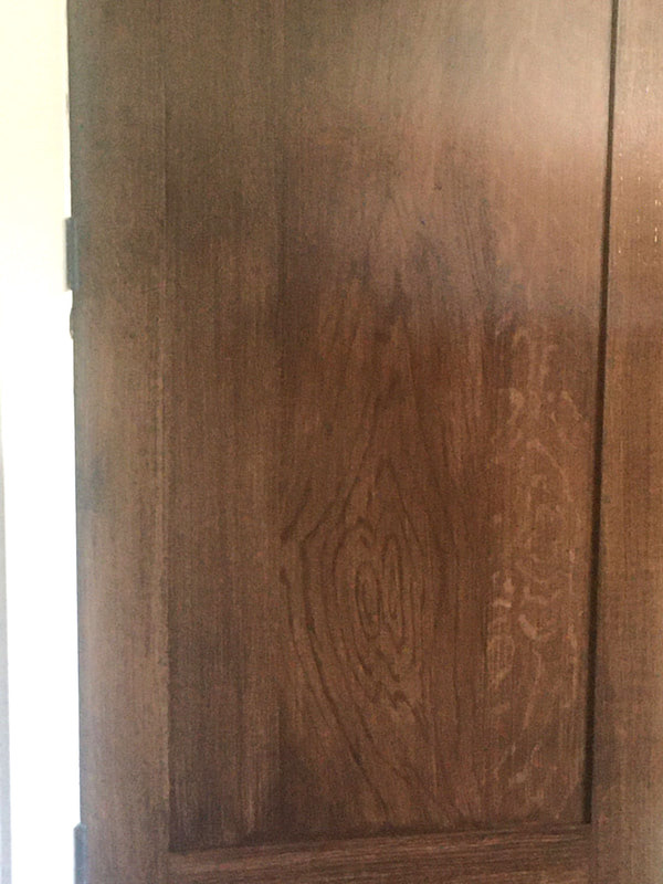 MDF Door in progress with Faux Oak Grain by Robert Ireland Studios