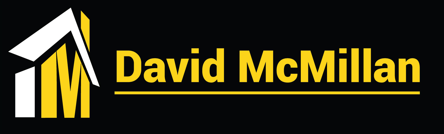 A logo of an M in the shape of a house.