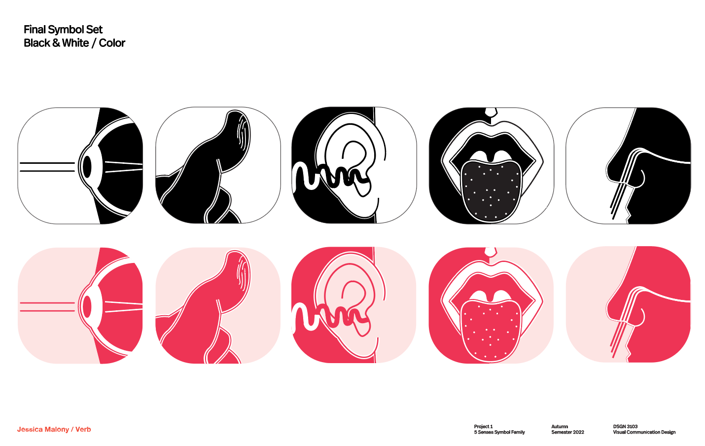 Completed root symbols in b&w and in color