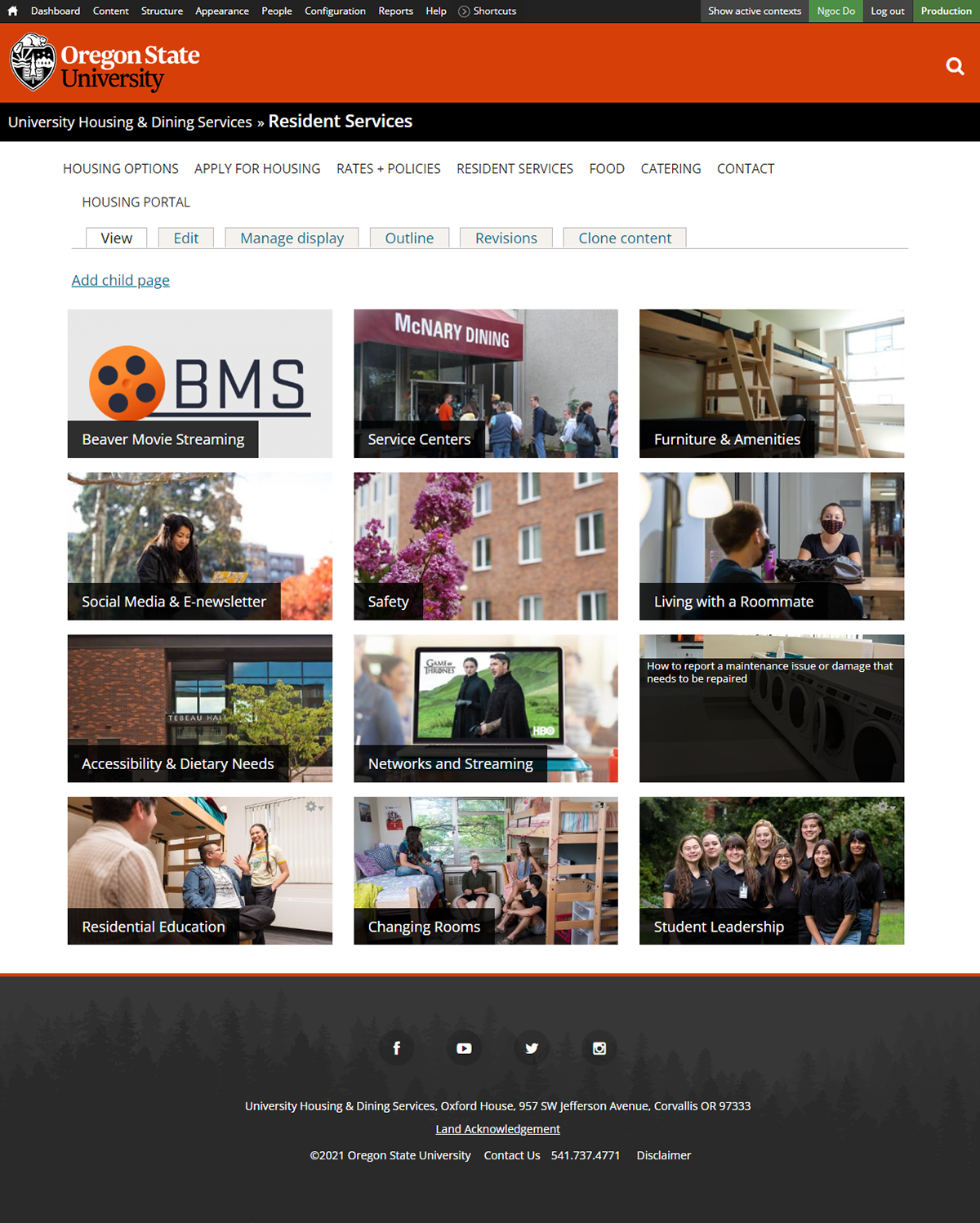 UHDS Residence Services layout