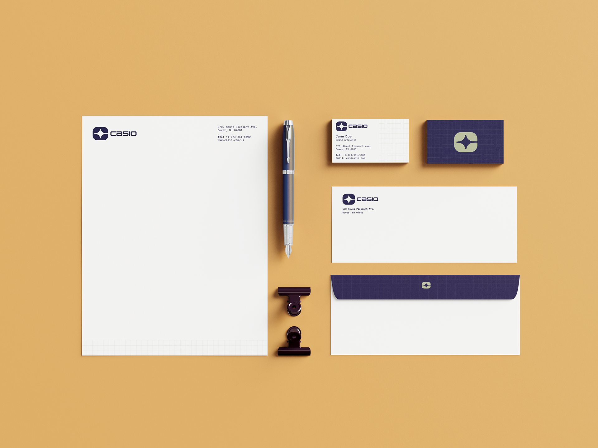 Casio stationery mockups.