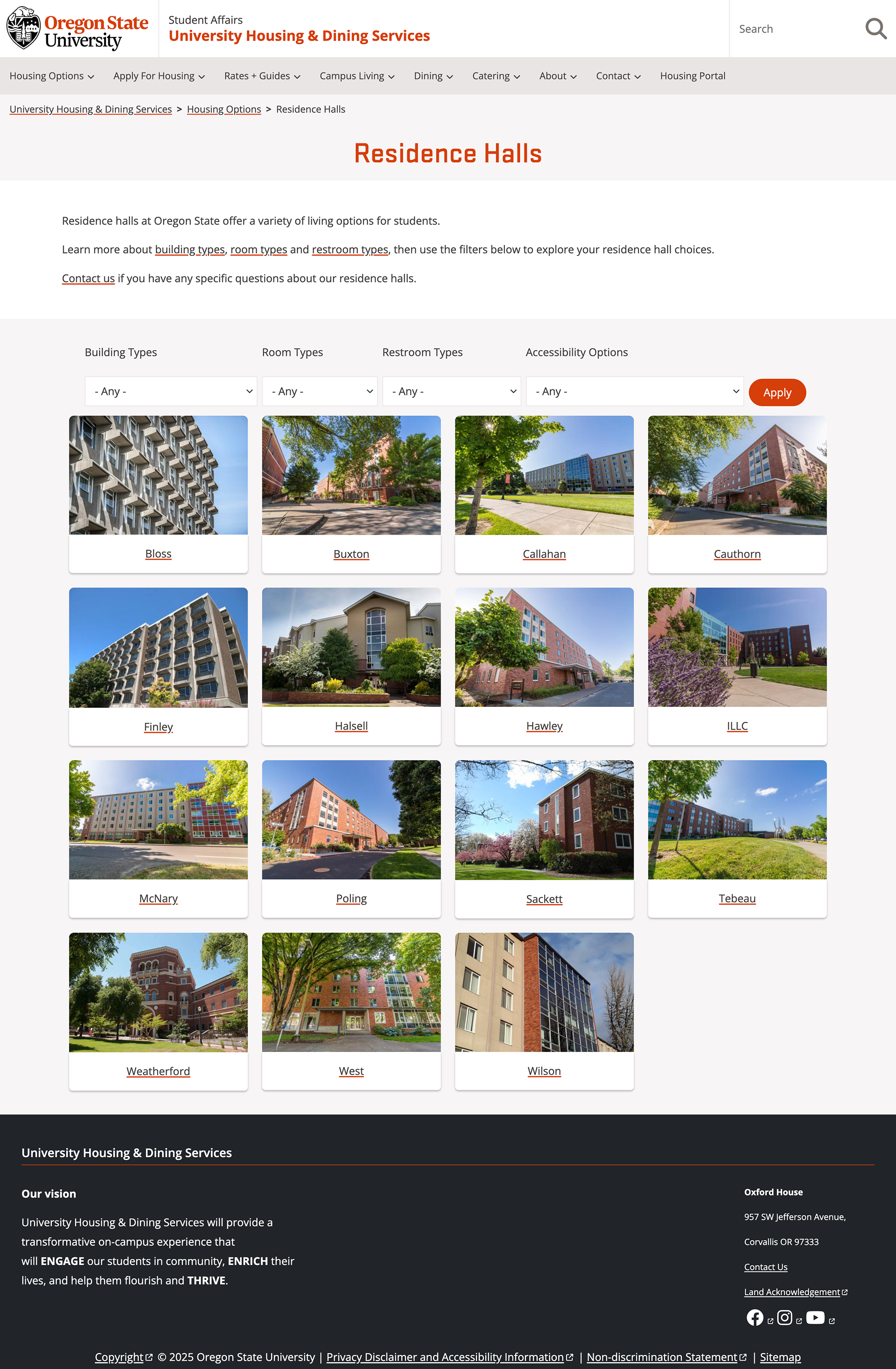 Residence Hall layout
