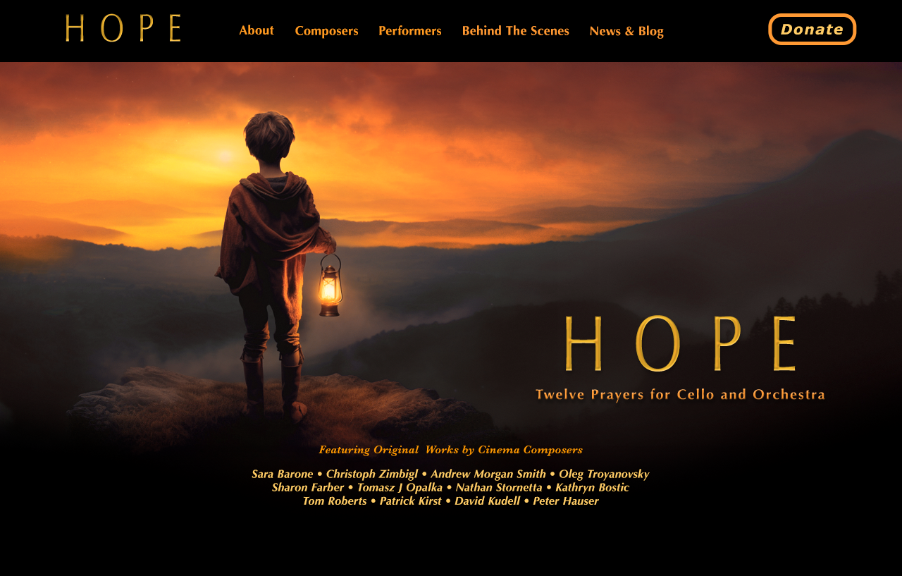 Webpage design for the Hope Album project