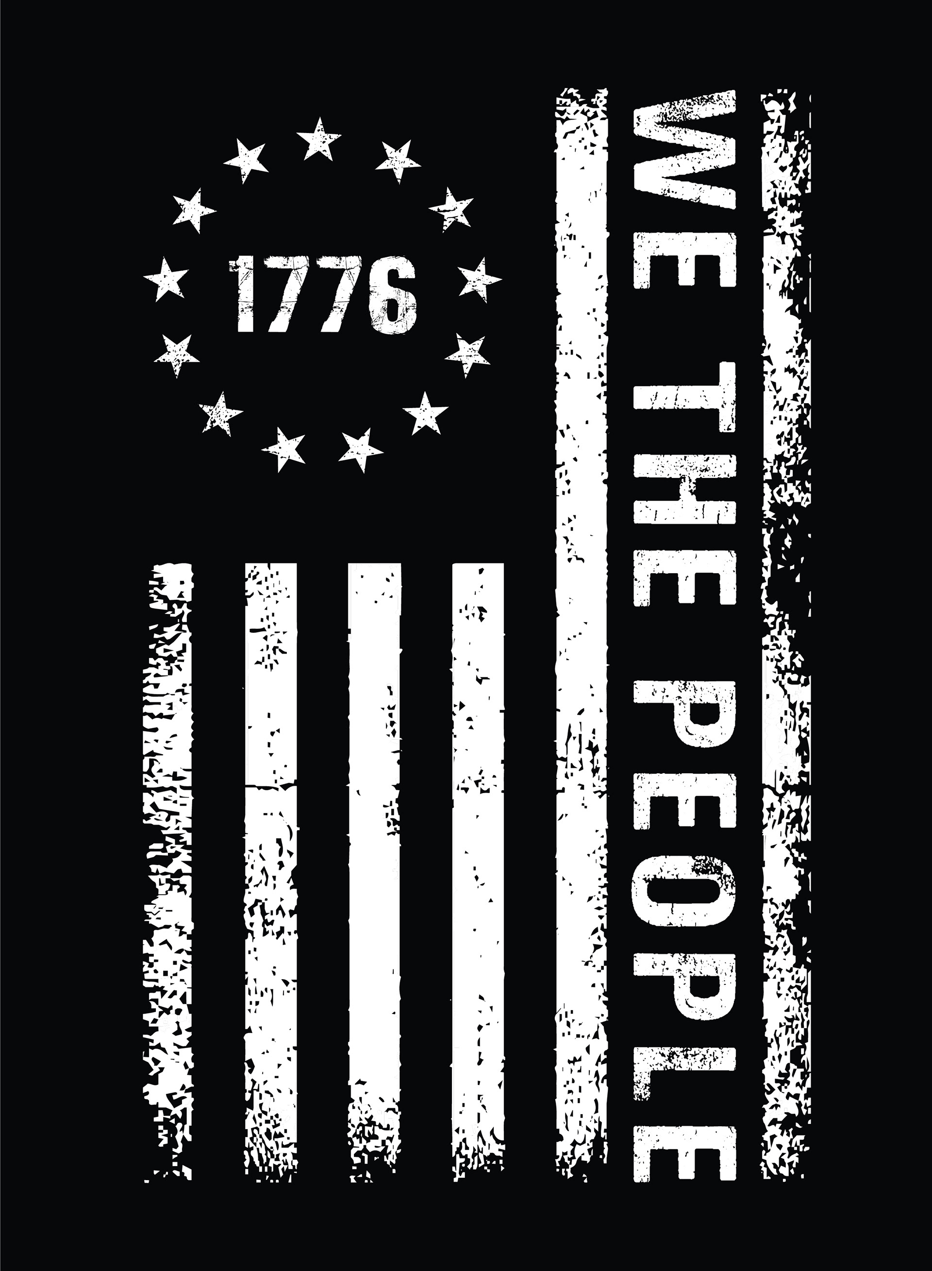 1776 13 Star We The People Flag, Vertical