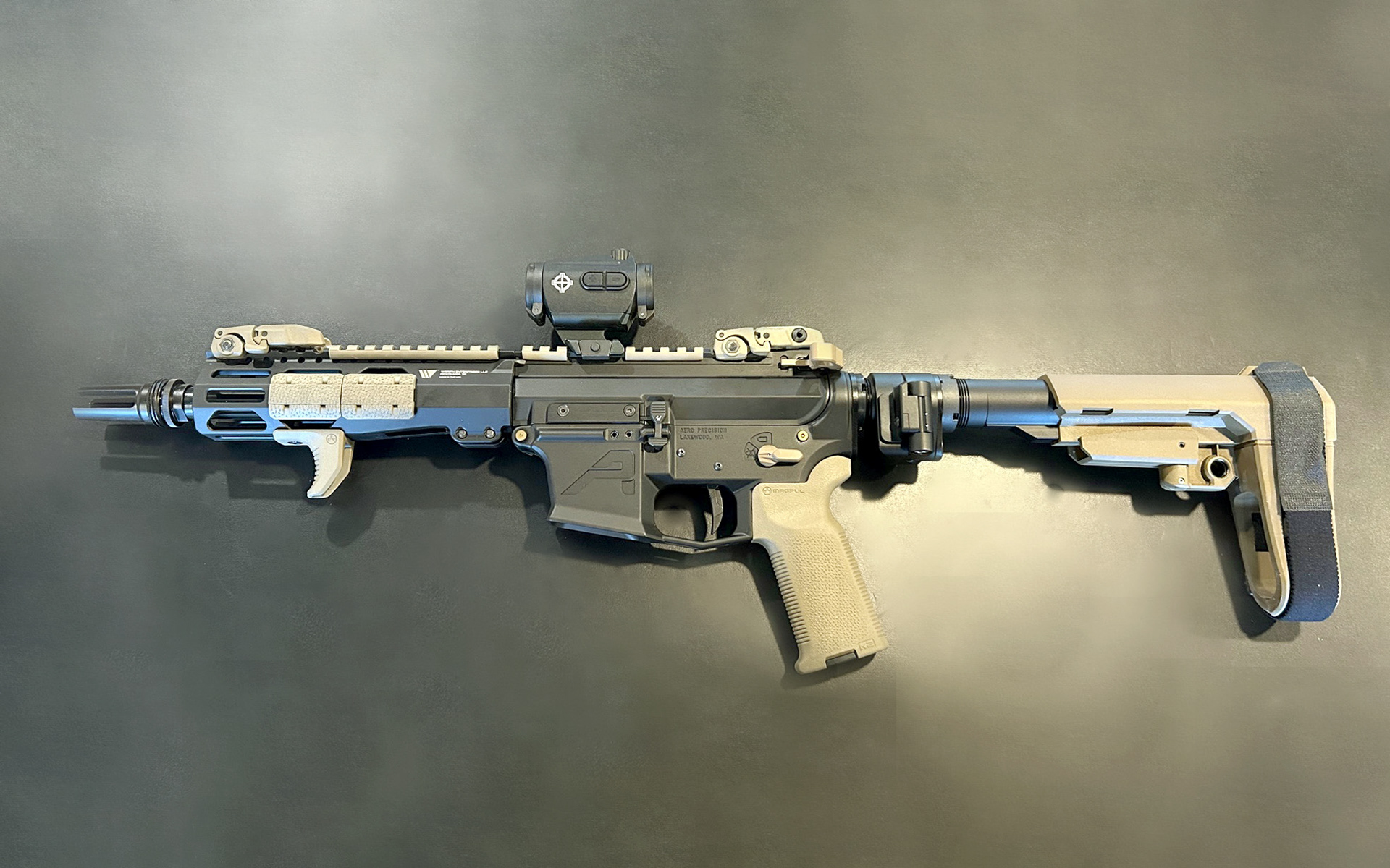 Wraith Precision Custom Pistol with Folding Stock, FDE/Blk, 9mm