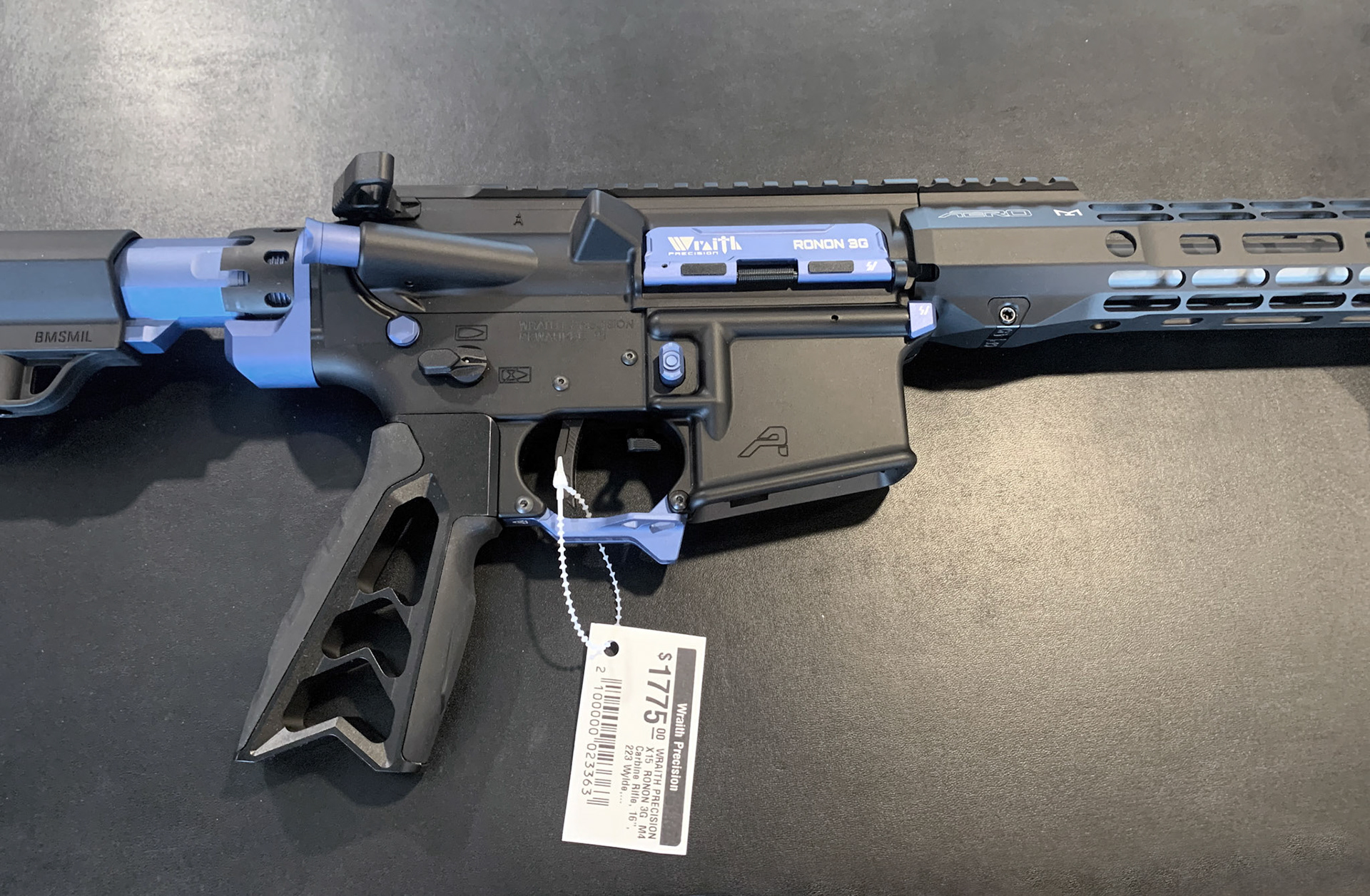 Wraith Precision Ronon-3G, a competition model in .223 Wylde, blue/black