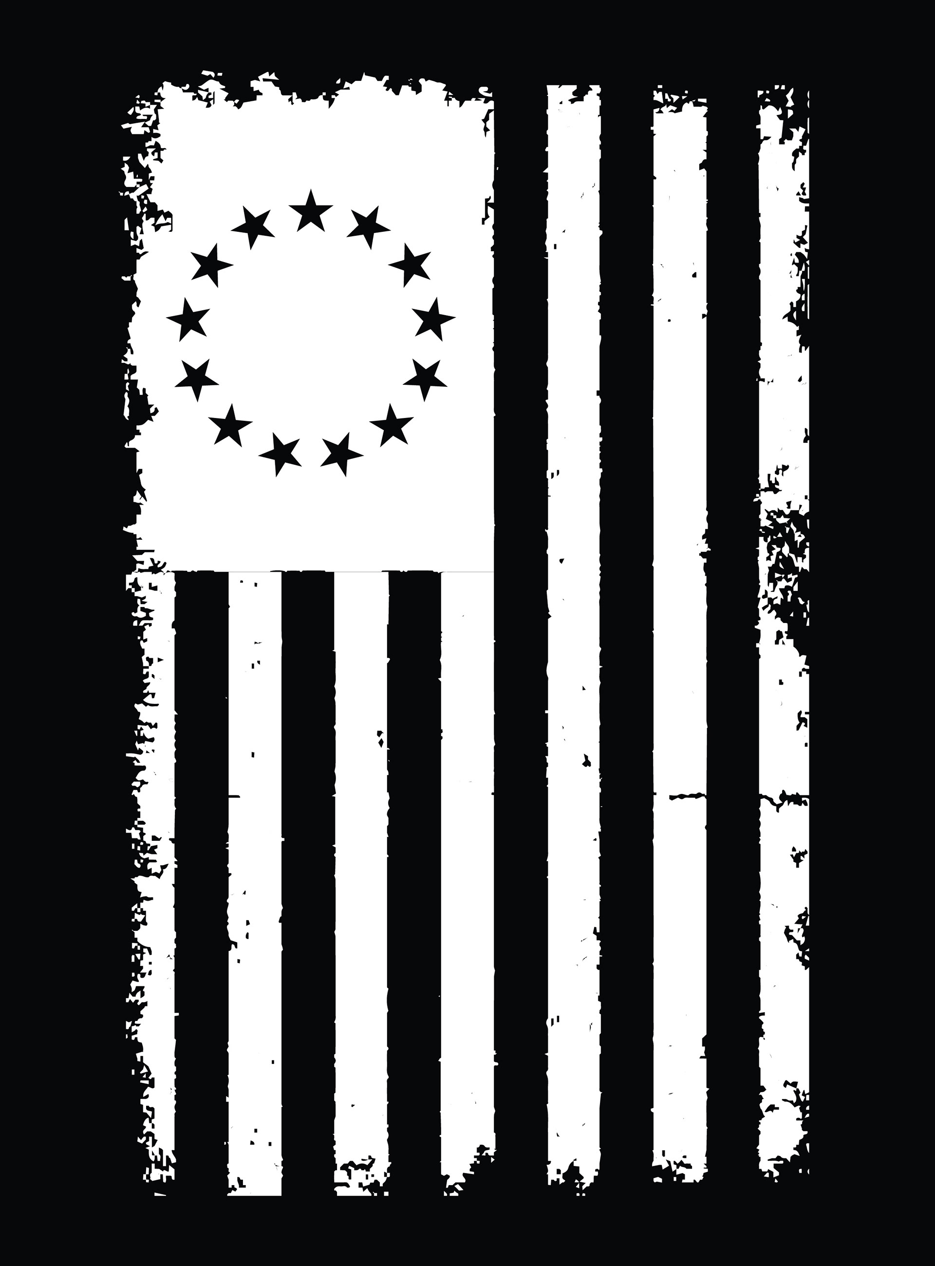Distressed Betsy Ross Flag - Vertical