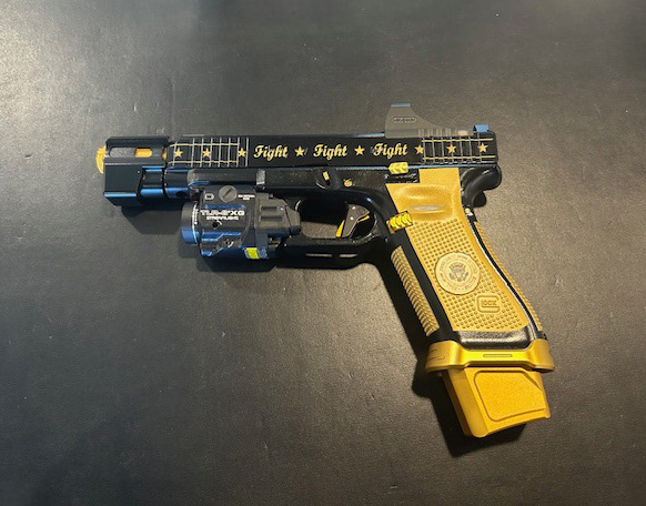 Custom Trump Glock 47 with Red Dot, Flash Light and Compensator