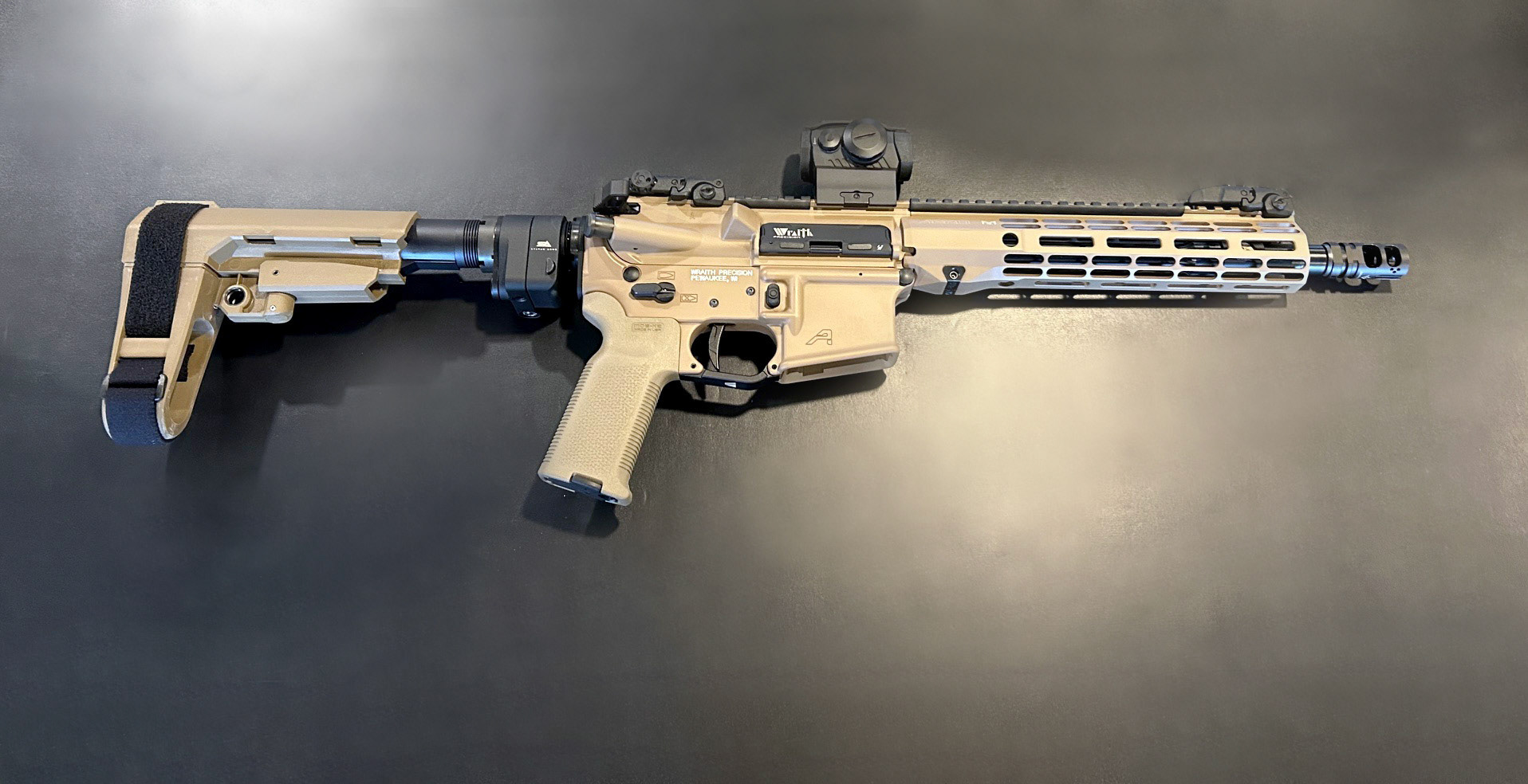 Wraith Precision Custom Pistol with Folding Stock, FDE/Blk, 5.56 NATO