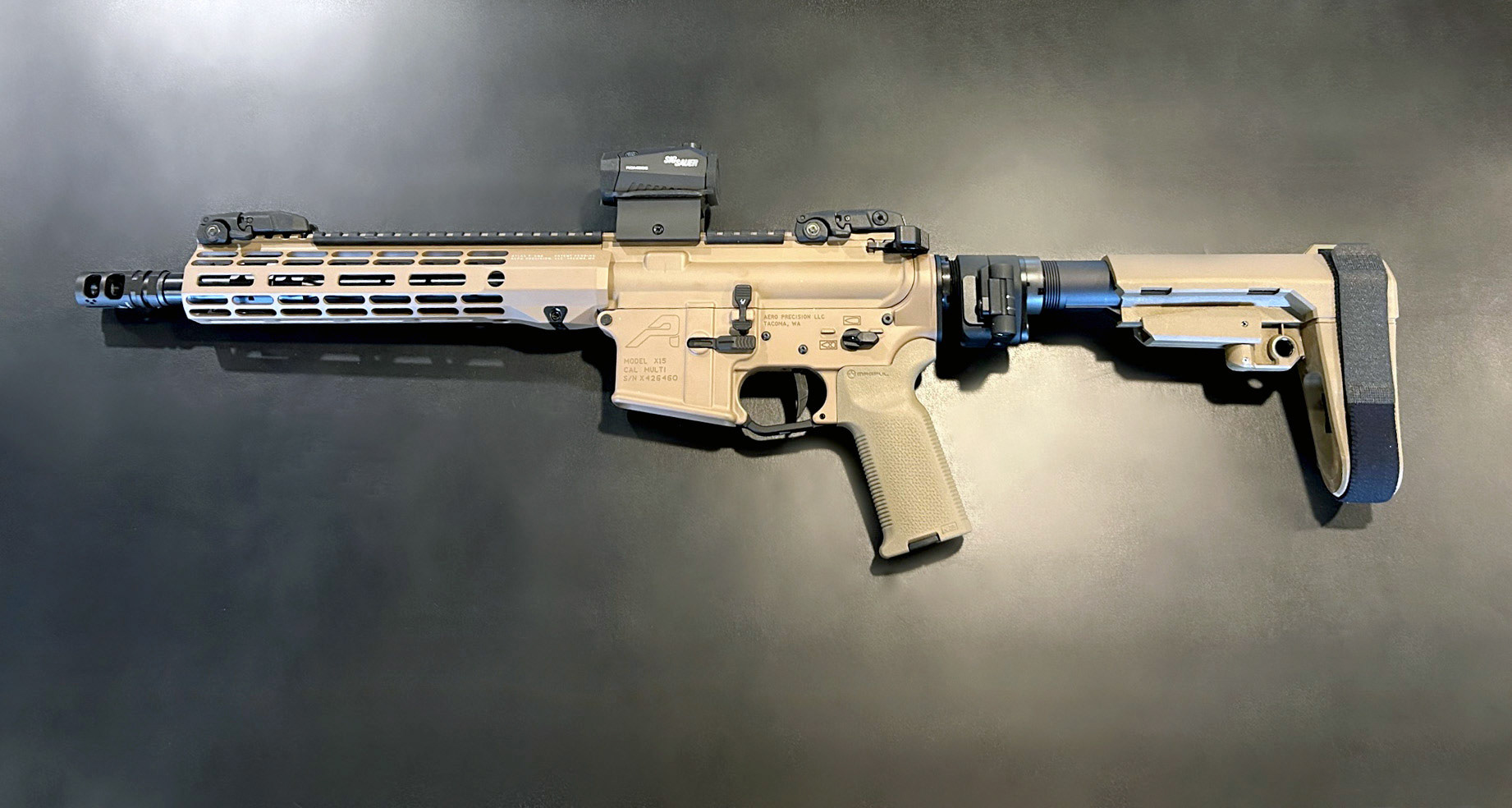 Wraith Precision Custom Pistol with Folding Stock, FDE/Blk, 5.56 NATO