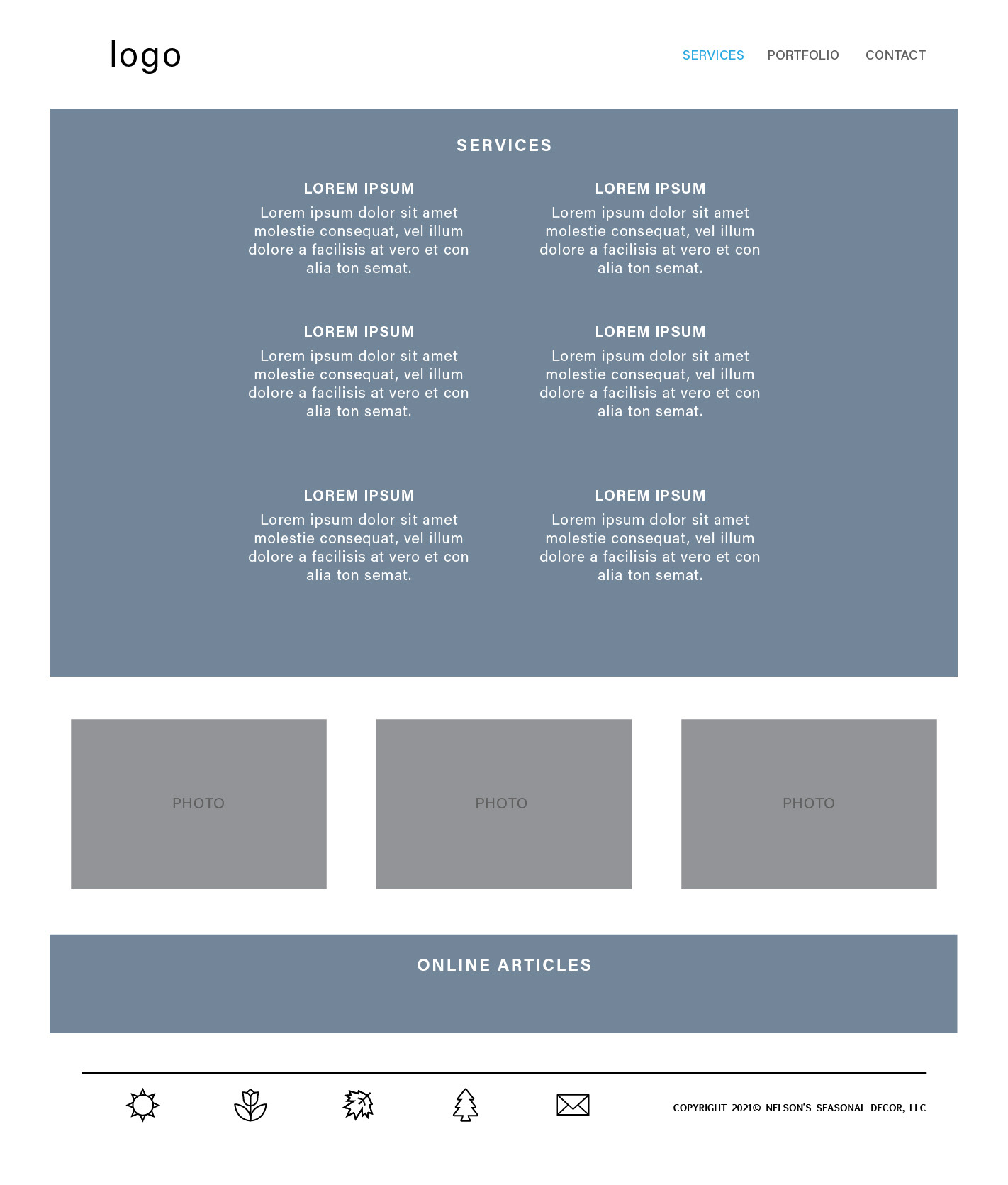 low fidelity wireframe - services
