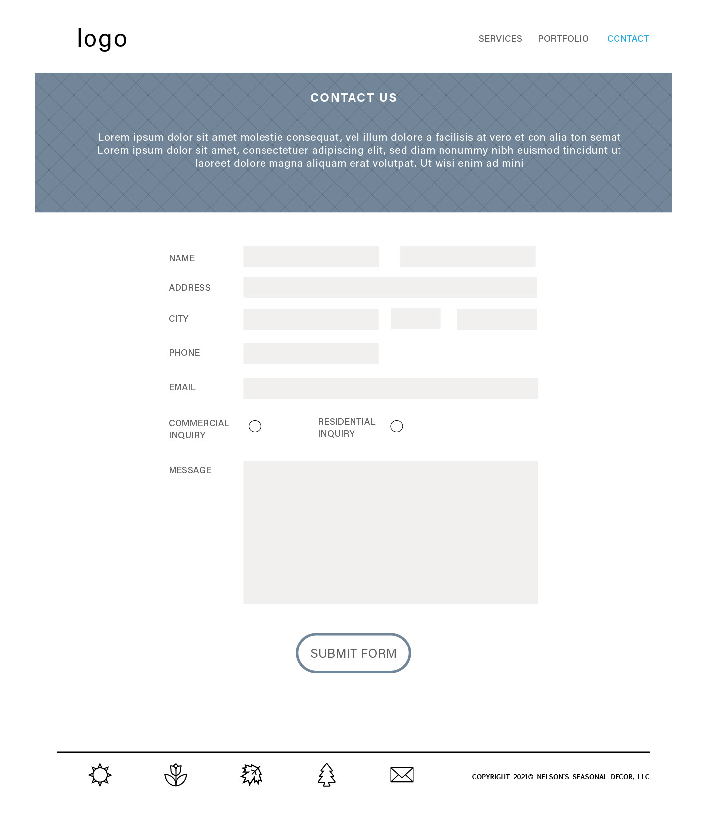 low fidelity wireframe - contact
