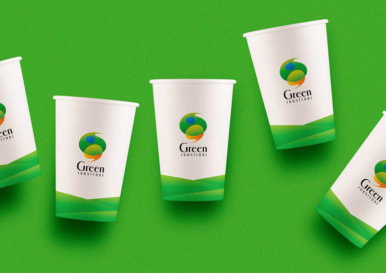 綠的傢俱紙杯設計