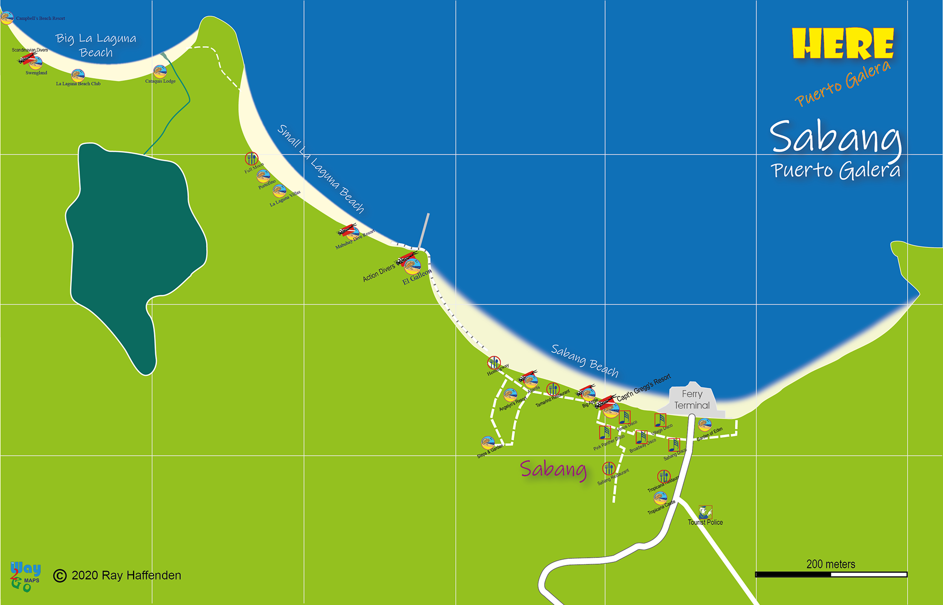 Map of Sabang Beach, Puerto Galera, Mindoro