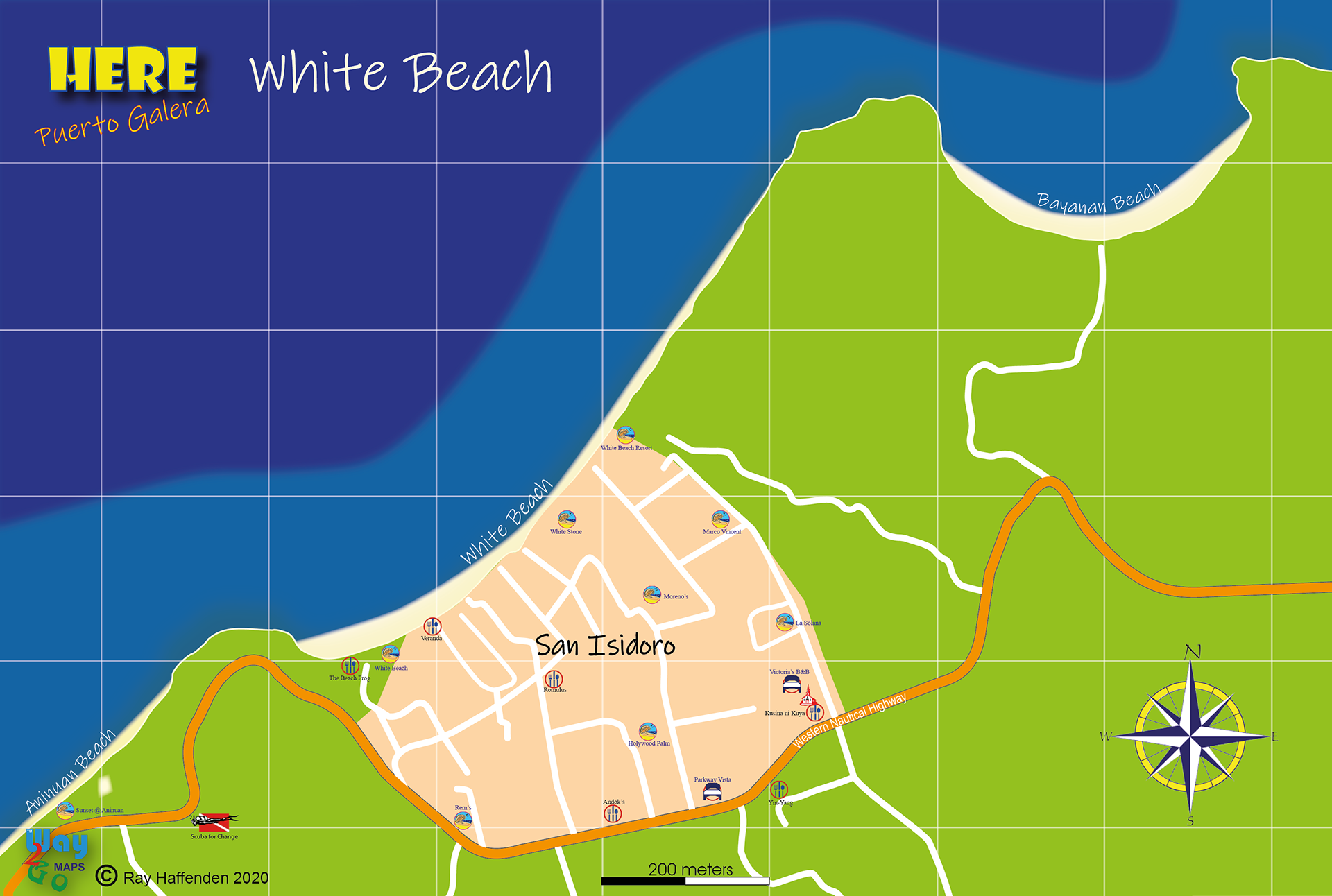 Map of White Beach, Puerto Galera
