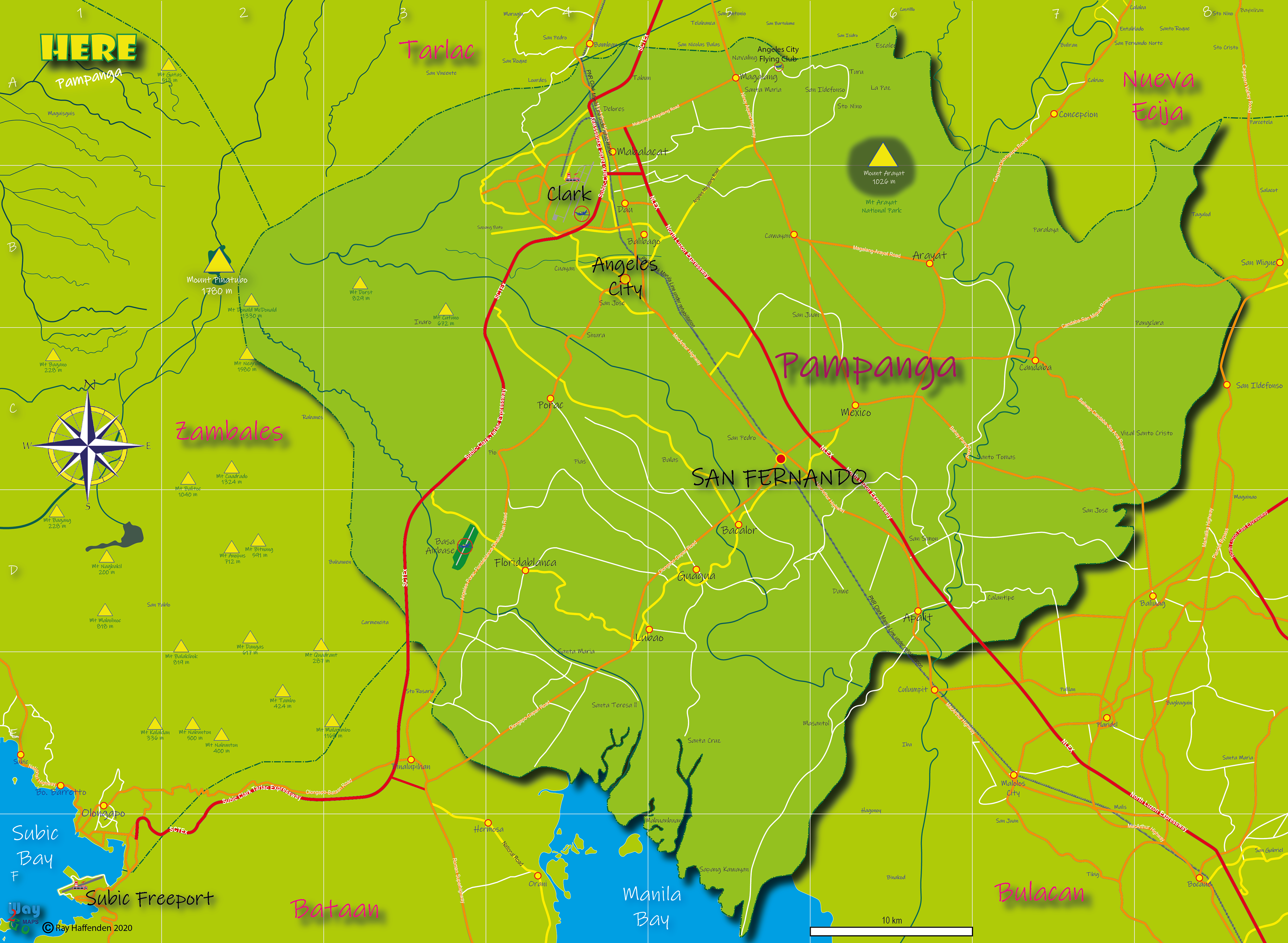 Map of Pampanga Province, Philippines