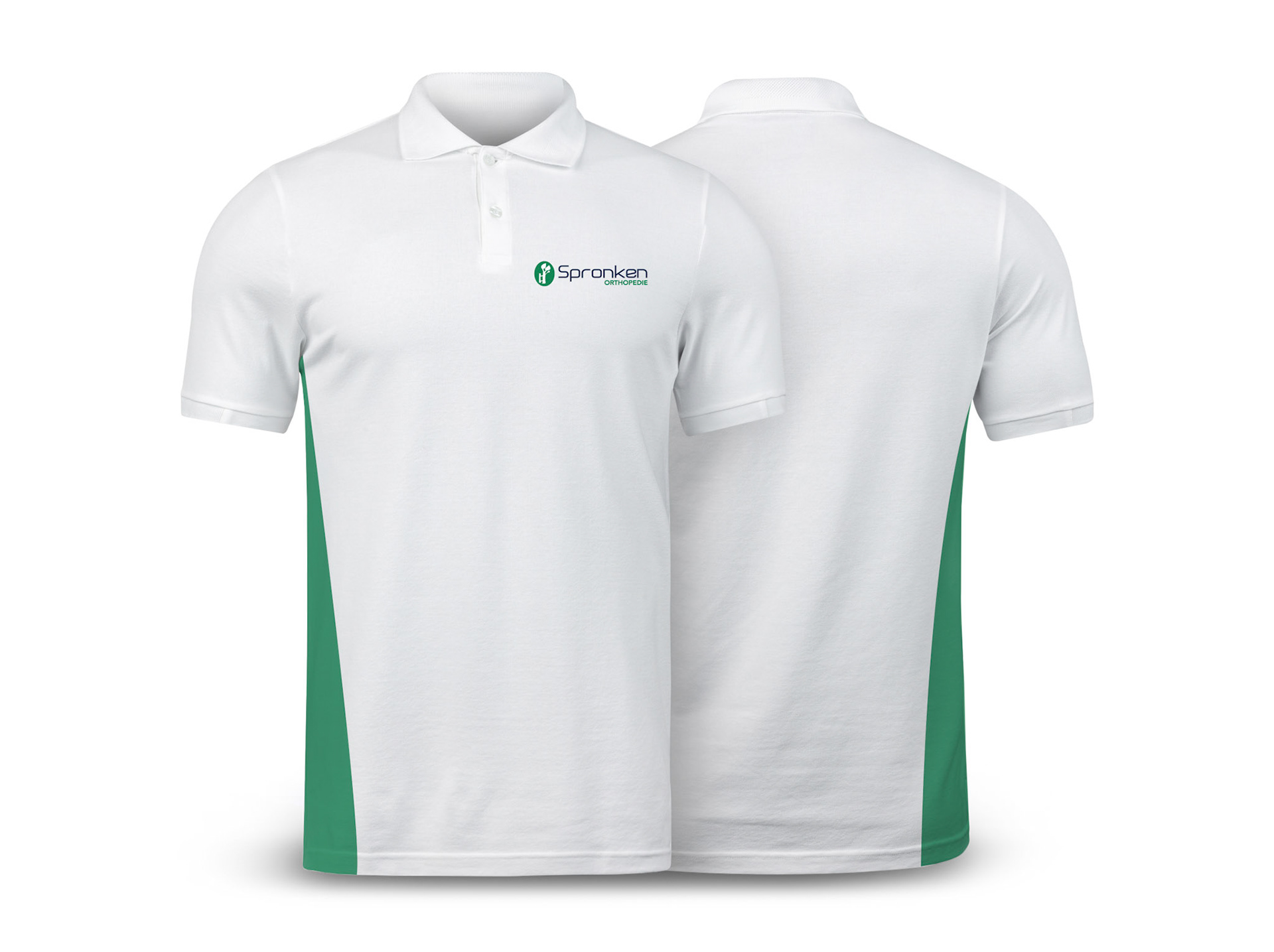 White Polo mockup front and back used as design template