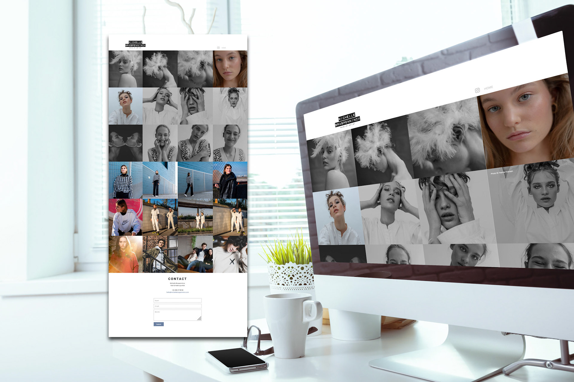 working table with computer