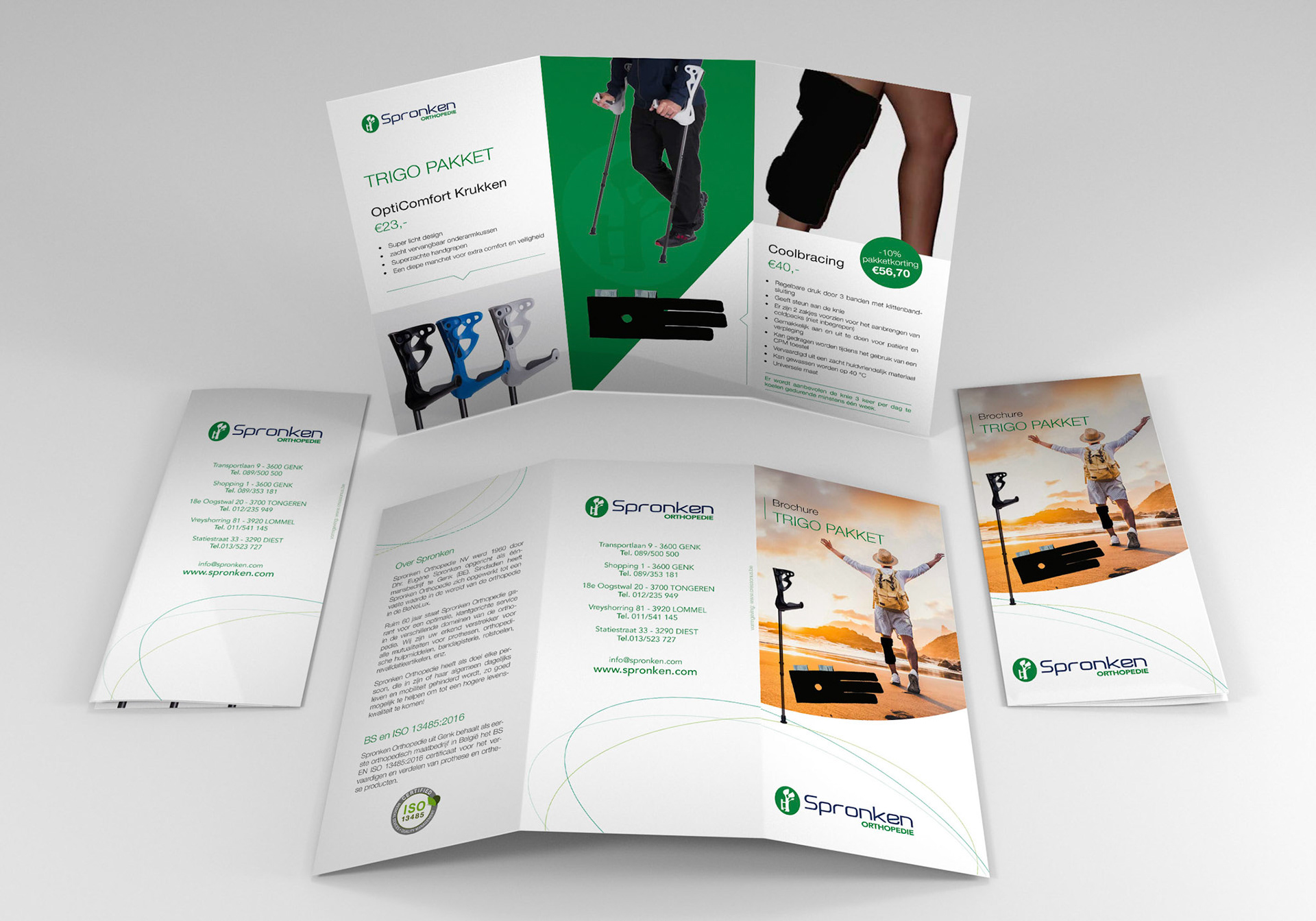 Simple Minimalist A4 Trifold Brochure Paper Mockup Design Template for Presentation