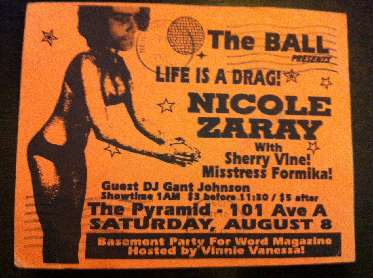 Flyer for Nicole Zaray Drag Show at the Pyramid 
