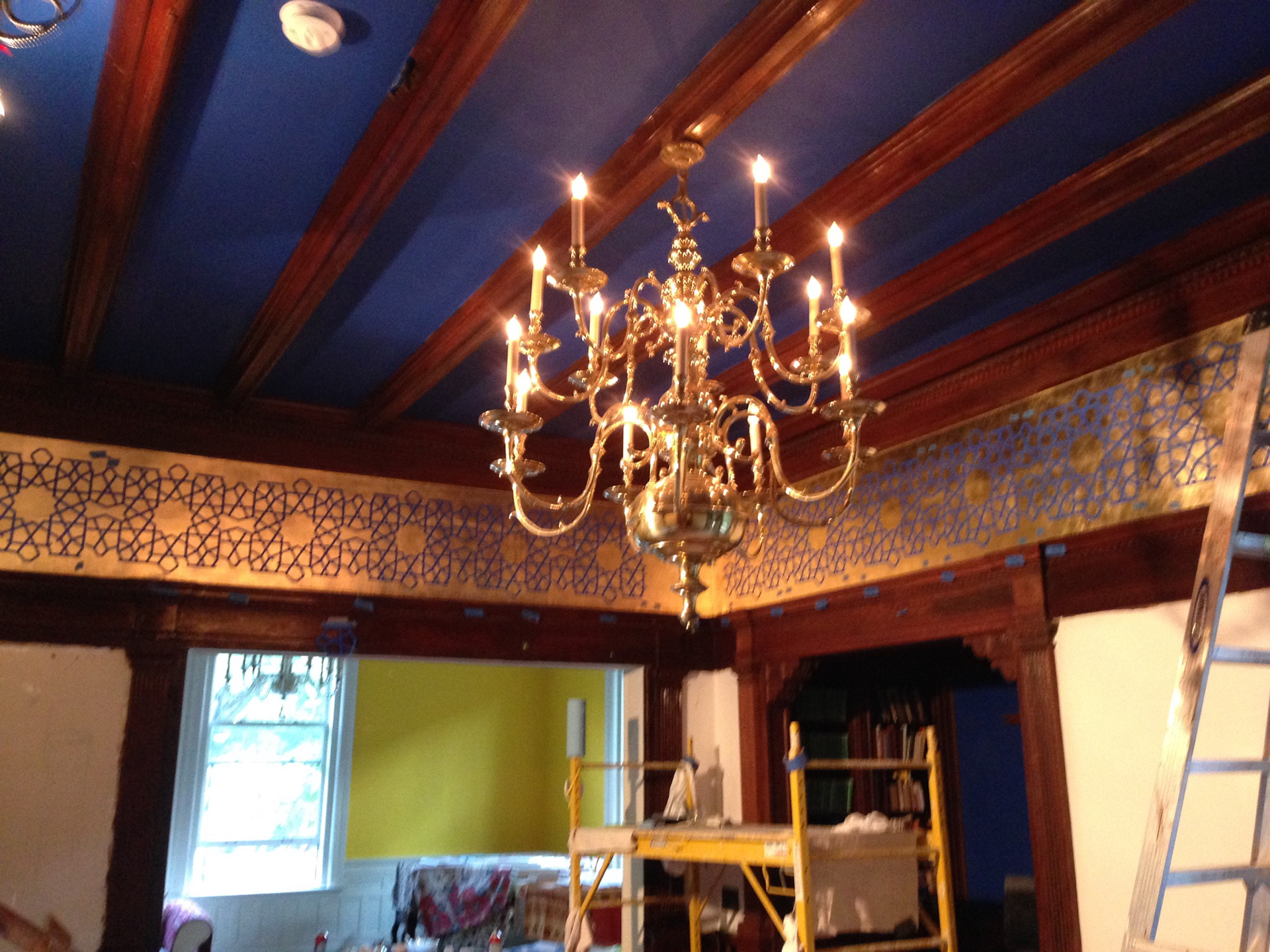 decorative painting - stencil over gold leaf - Warrick Studios