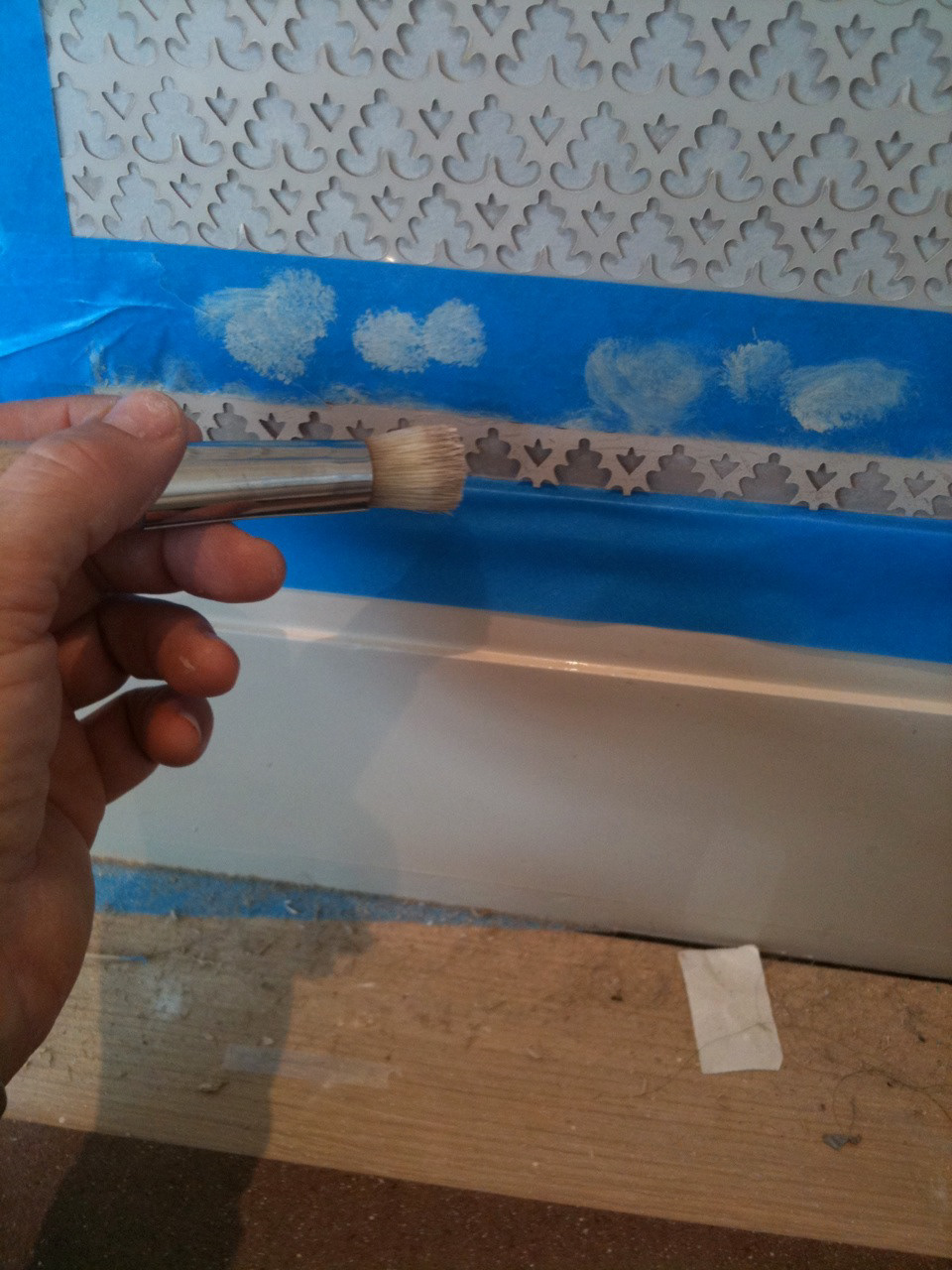 decorative painting, residential -Stencil over sponge painting - Warrick Studios