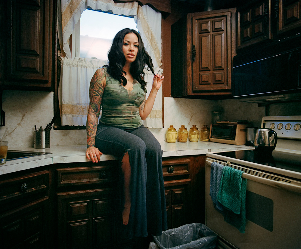 Teresa in her grandmother's kitchen, Jackson Heights