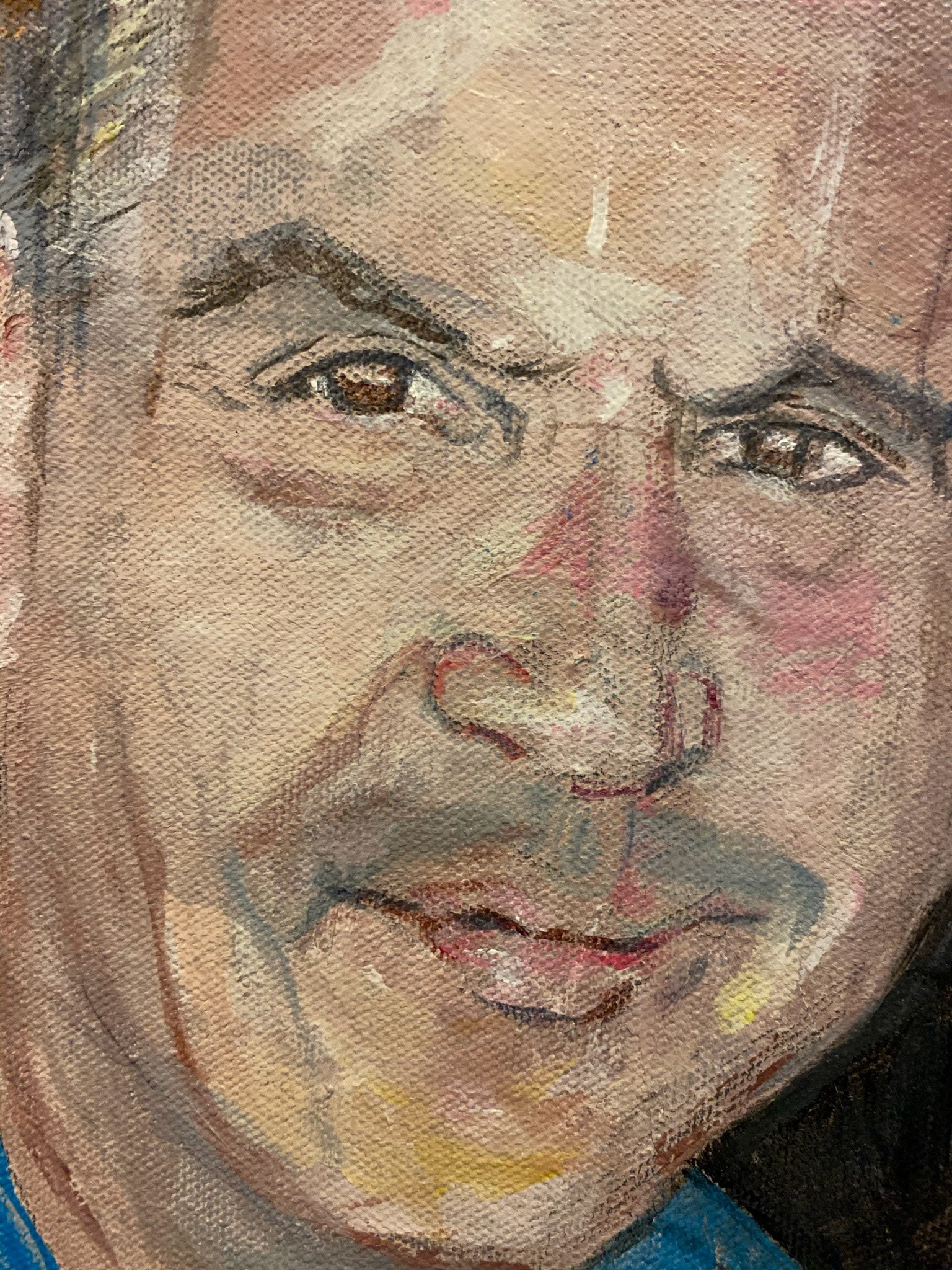 Portrait painting detail - acrylic on canvas