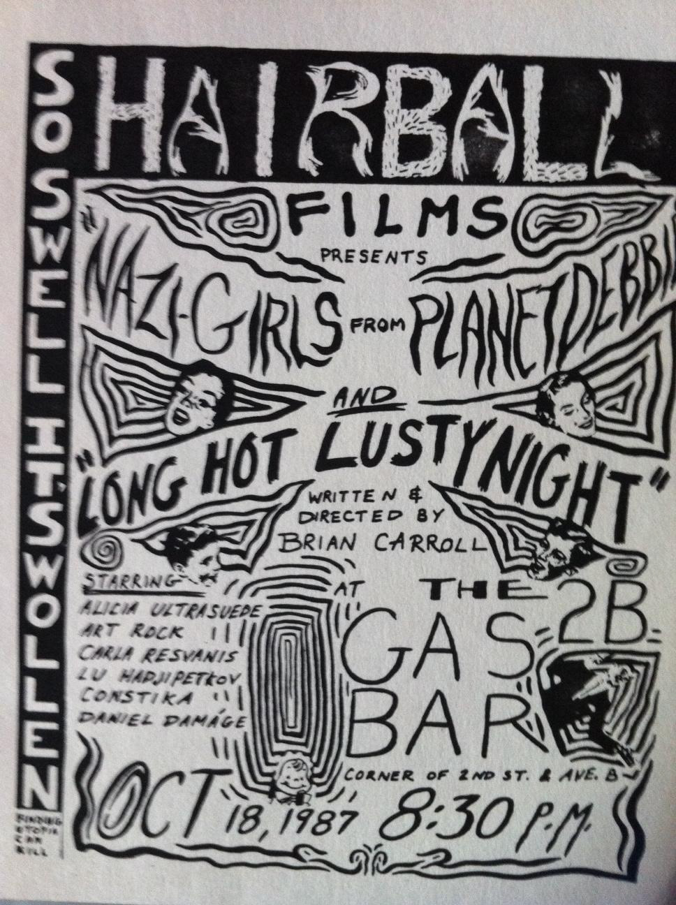  flyer for Hairball Films at the Gas Station