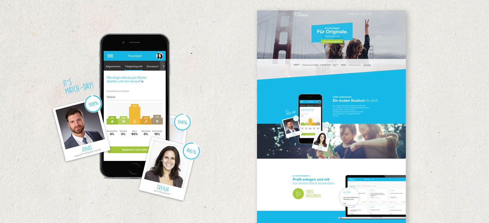 Talents Connect Landingpage von Mareike Rabe