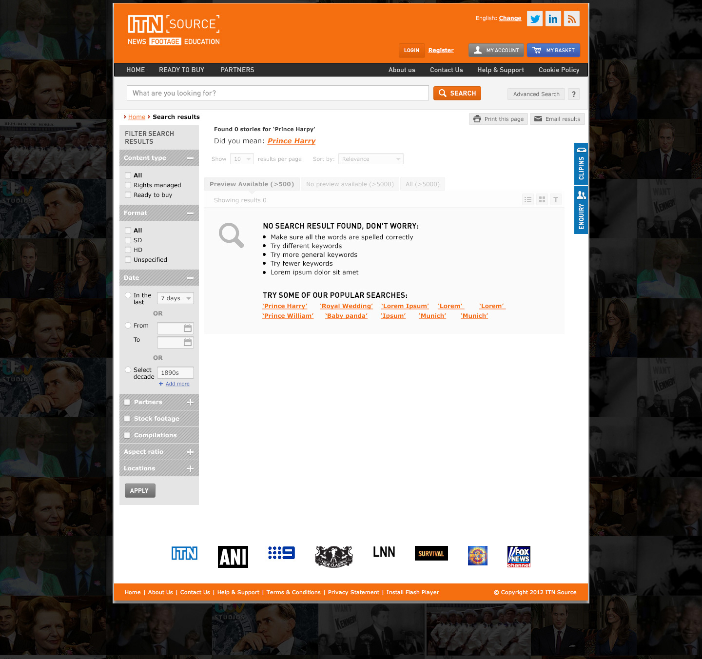 Empty search results state