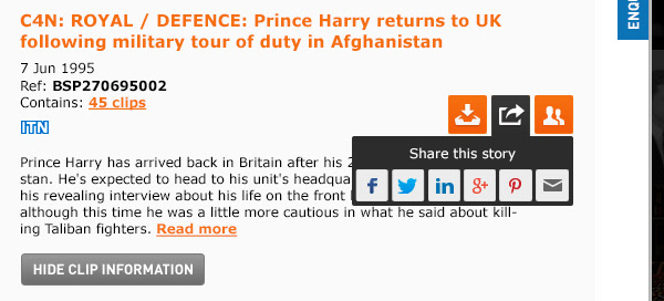 Share interaction with social channel selection