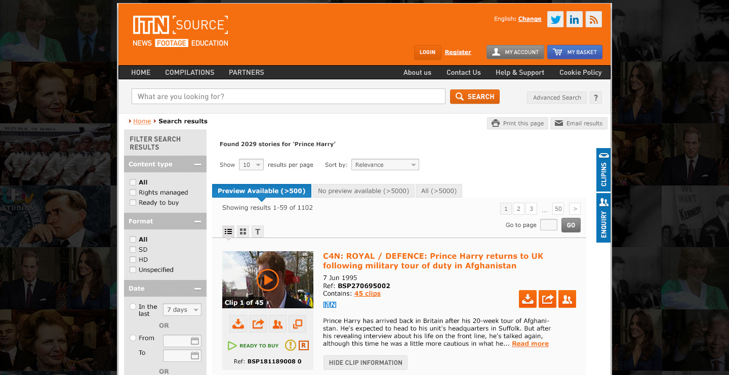 Search results – preview available (list view)