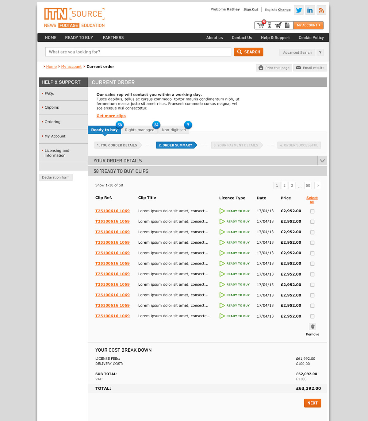 Checkout flow — Step 2: Order summary