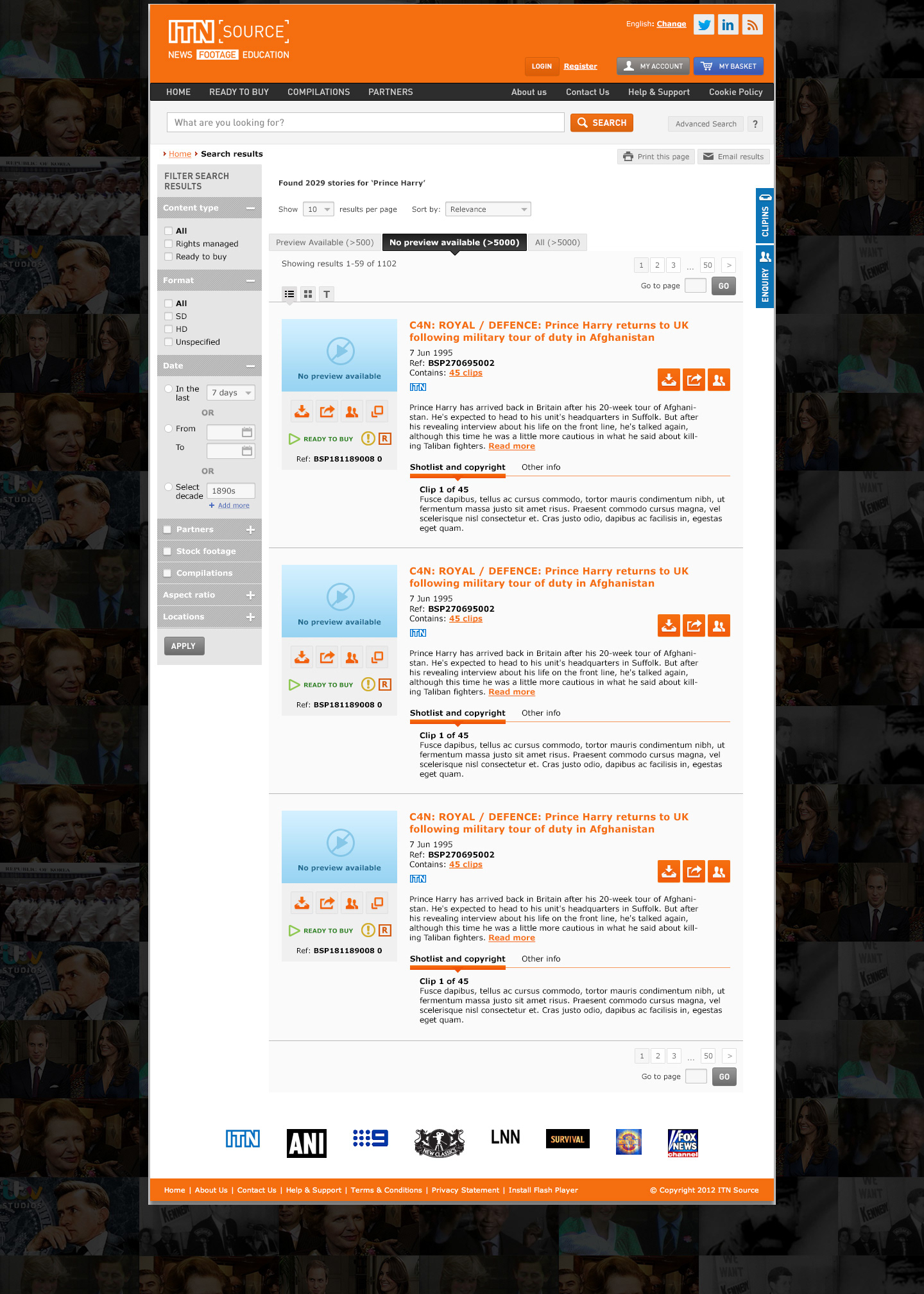 Search results – no preview available state (list view)