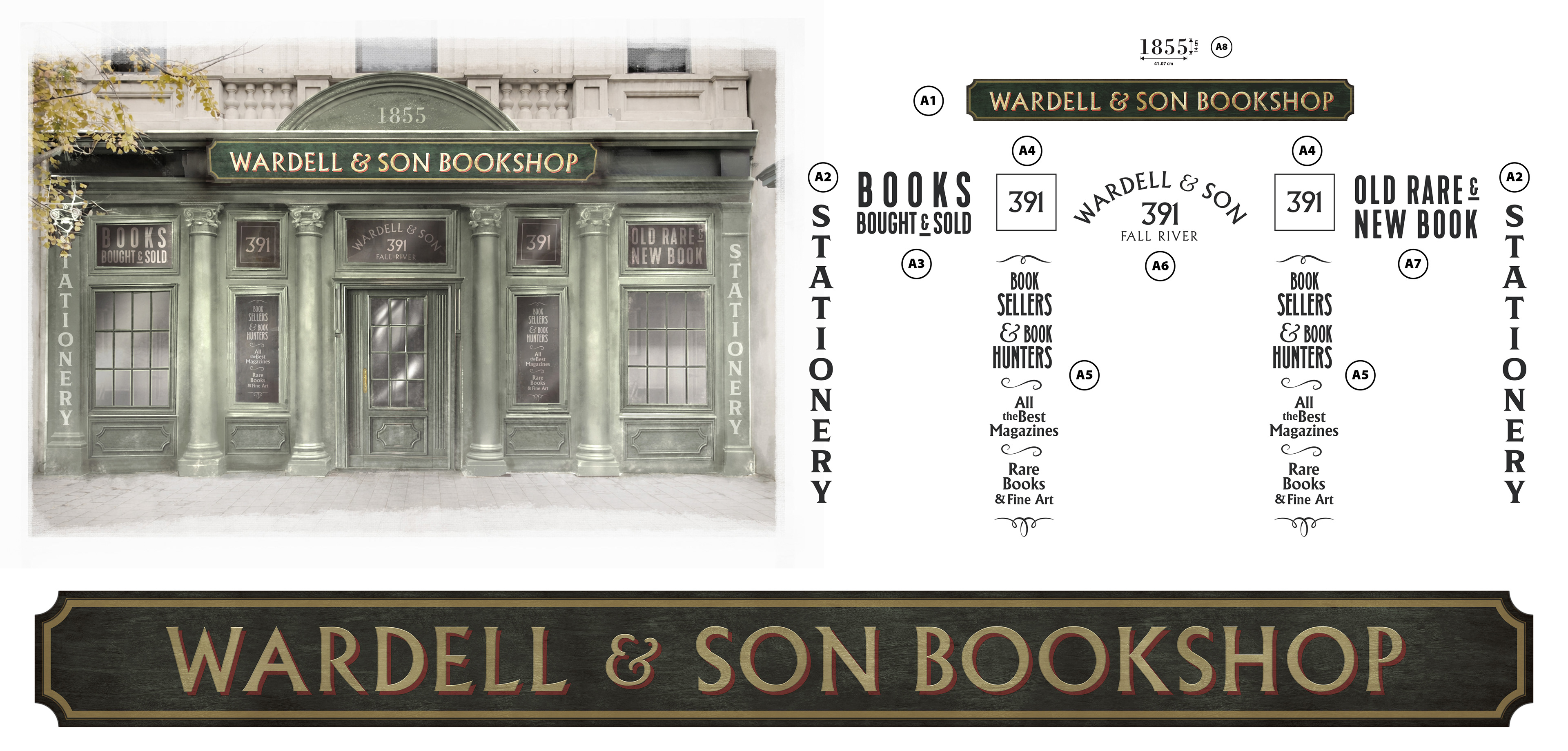 Monster: Season 4 | Fall River Backlot – Hero Bookshop | Art Director: Anna Cuciniello | Graphic Artist: Tommaso Borrelli