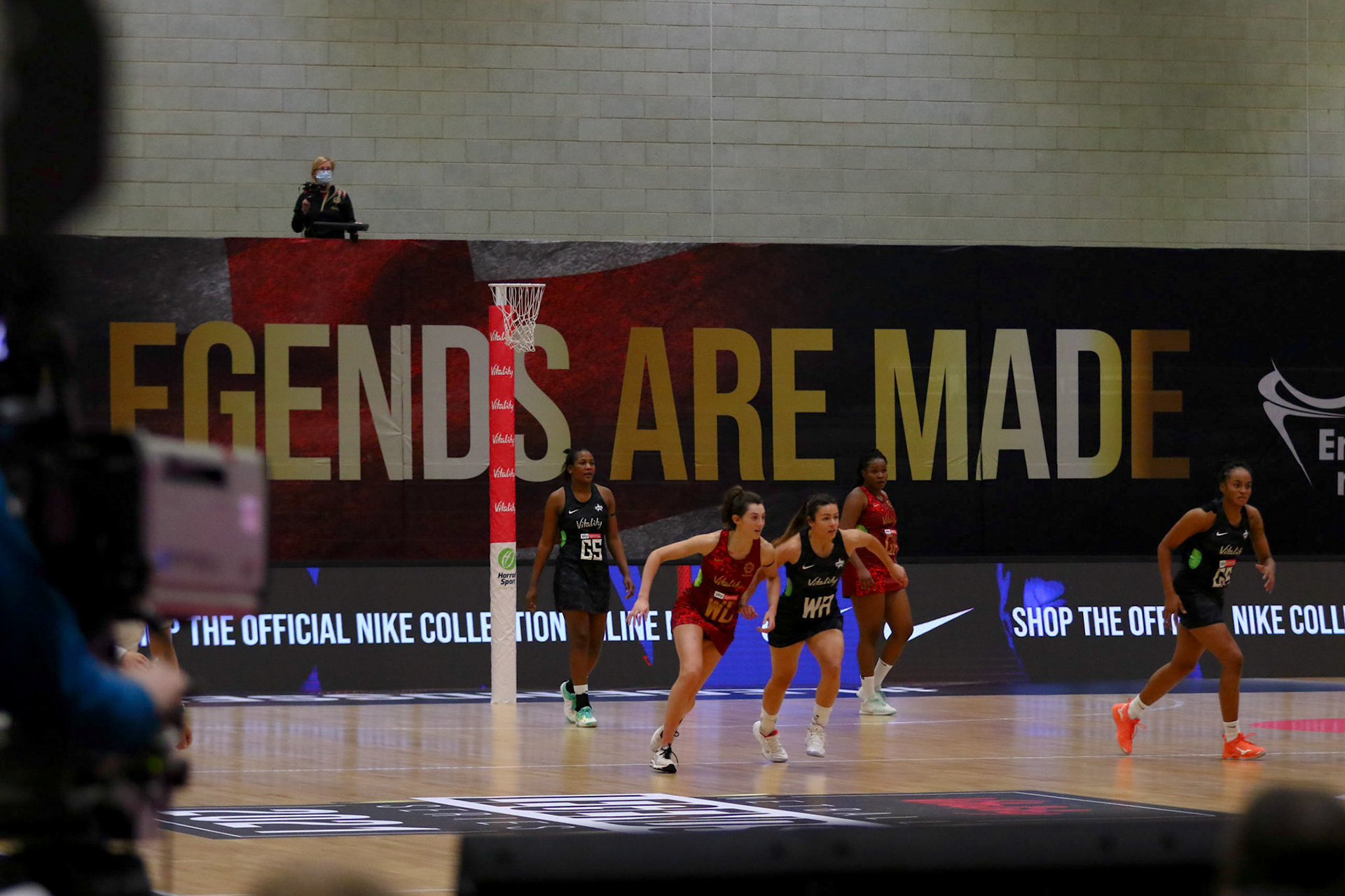 General Play during Game 1 of the Vitality Netball Legends Series at Loughborough University, Loughborough, England on 20th January 2021