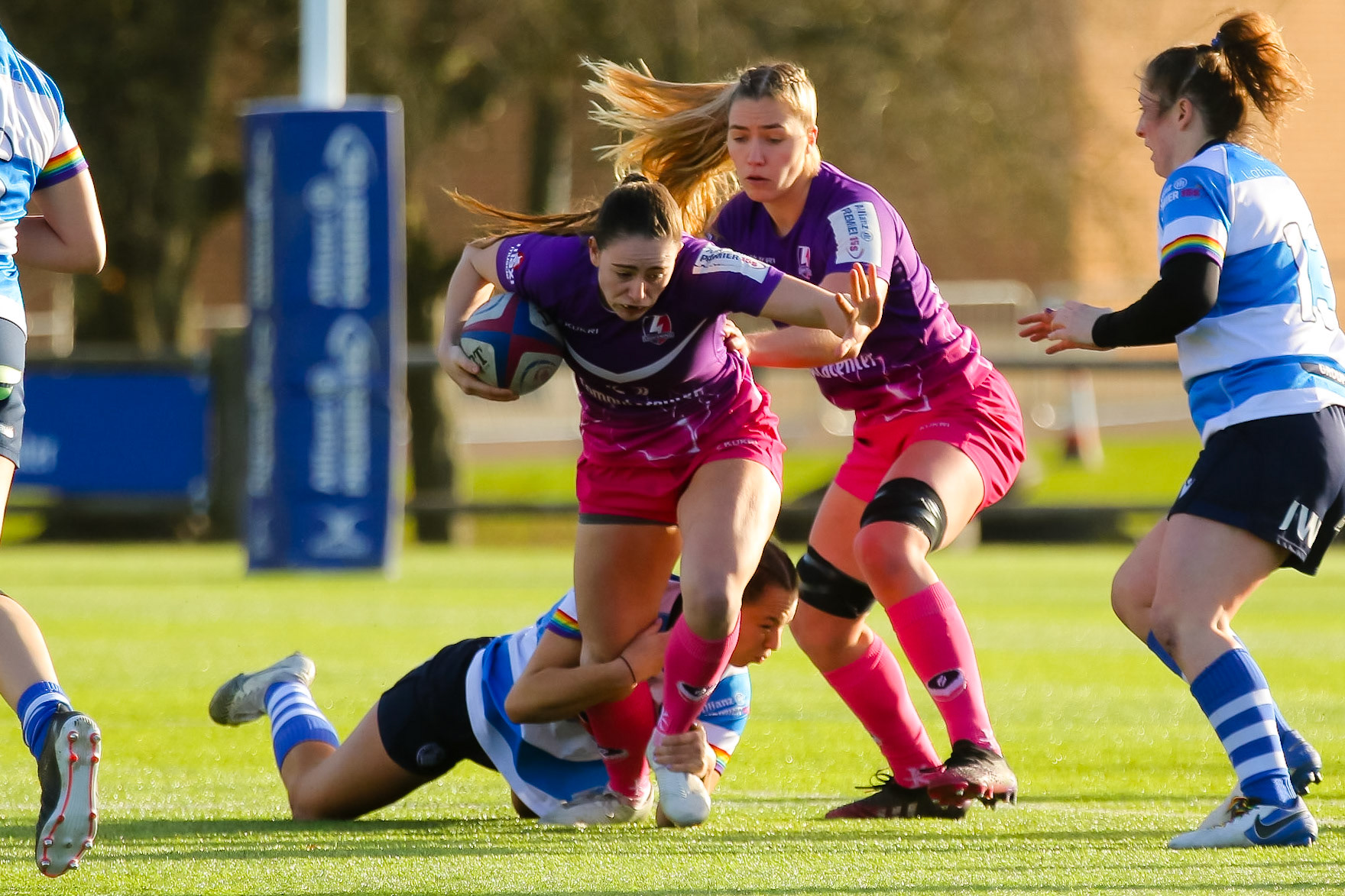 Bo Westcombe Evans of Loughborough Lightning during the Allianz Premier 15s match between Loughborough Lightning and DMP Sharks at The Loughborough University, England on 28th Jan 2022. © @benlumleyphoto