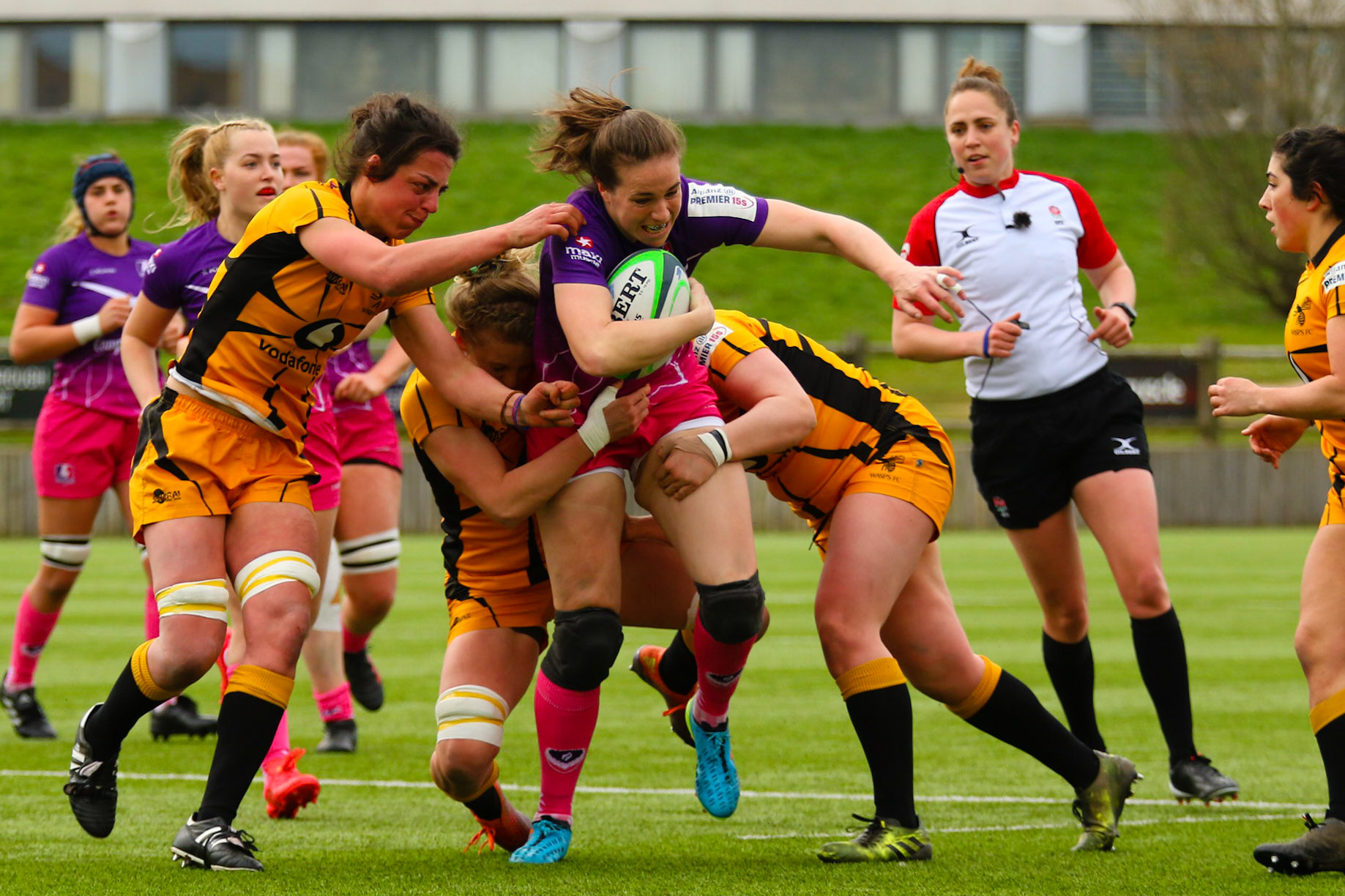 Emily Scarratt of Loughborough Lightning during the Allianz Premier 15s match between Loughborough Lightning and Wasps Ladies at Loughborough University, Loughborough, England on 20th March 2021.