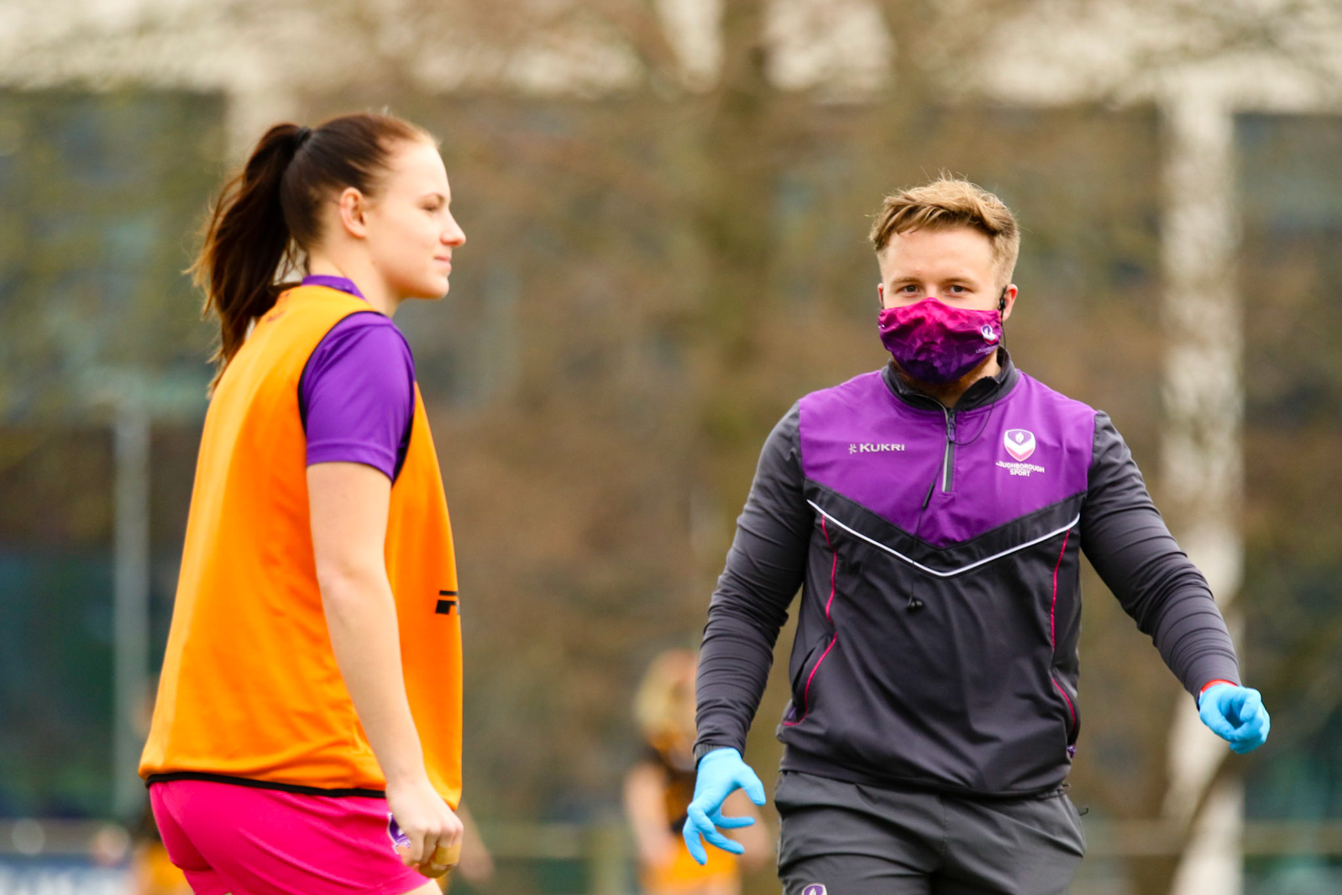 Action shot during the Allianz Premier 15s match between Loughborough Lightning and Wasps Ladies at Loughborough University, Loughborough, England on 20th March 2021.