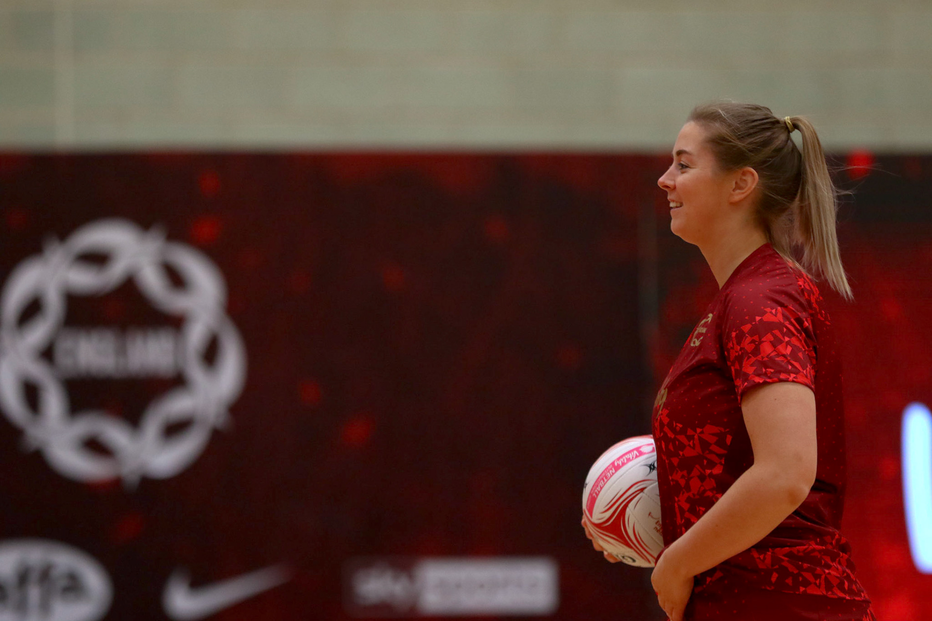 Eleanor Cardwell during Game 1 of the Vitality Netball Legends Series at Loughborough University, Loughborough, England on 20th January 2021