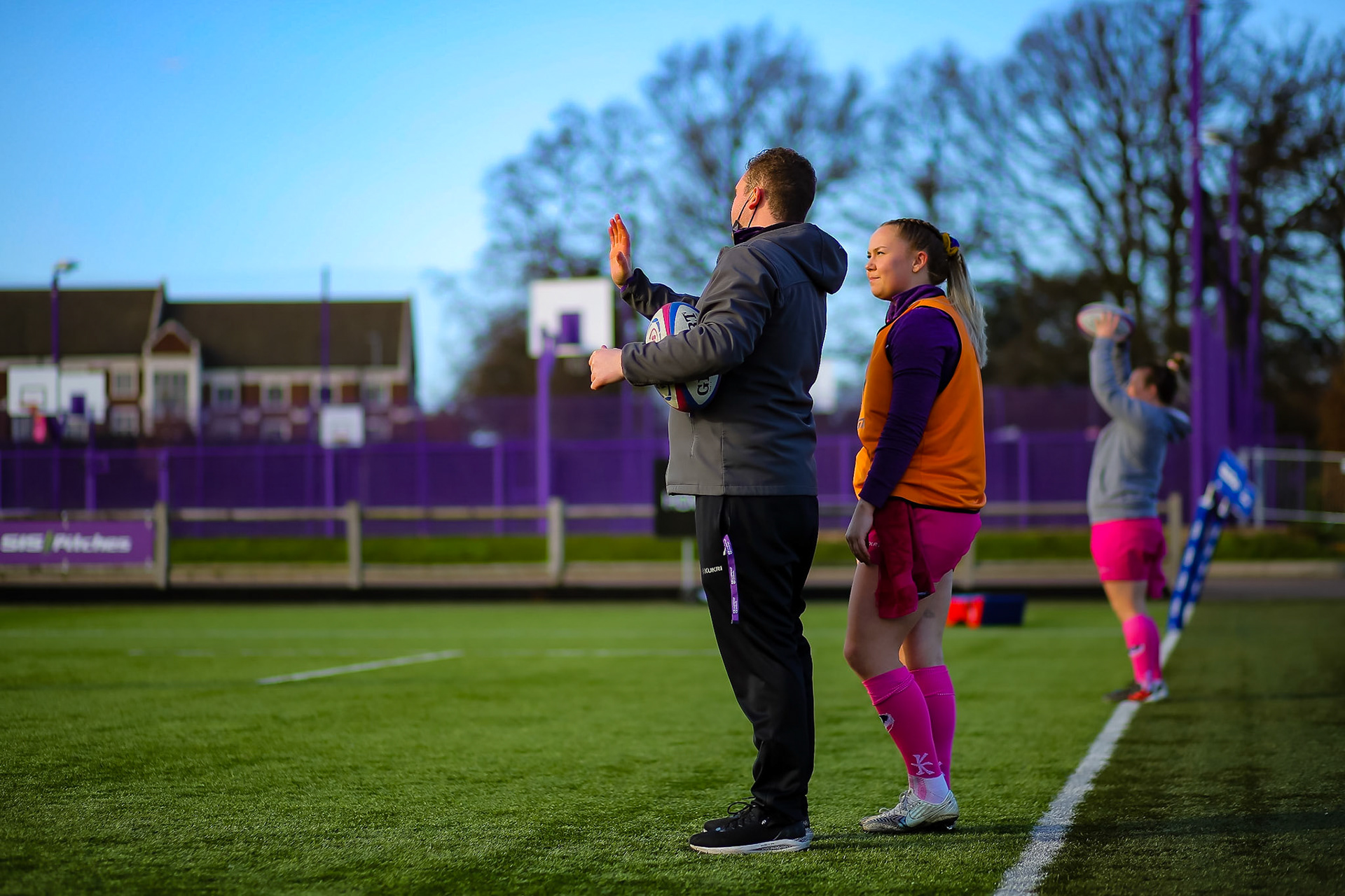 Maja Meuller of Loughborough Lightning during the Allianz Premier 15s match between Loughborough Lightning and DMP Sharks at The Loughborough University, England on 28th Jan 2022. © @benlumleyphoto