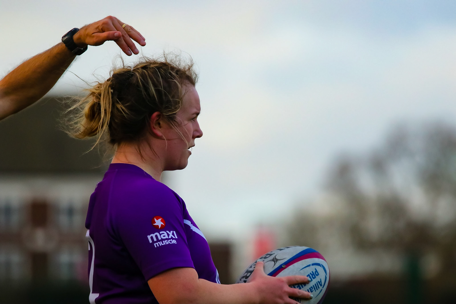 Lark Davies (c) of Loughborough Lightning during the Allianz Premier 15s match between Loughborough Lightning and DMP Sharks at The Loughborough University, England on 28th Jan 2022. © @benlumleyphoto