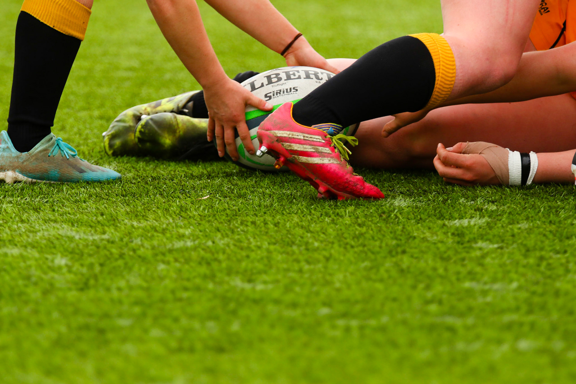 Action shot during the Allianz Premier 15s match between Loughborough Lightning and Wasps Ladies at Loughborough University, Loughborough, England on 20th March 2021.