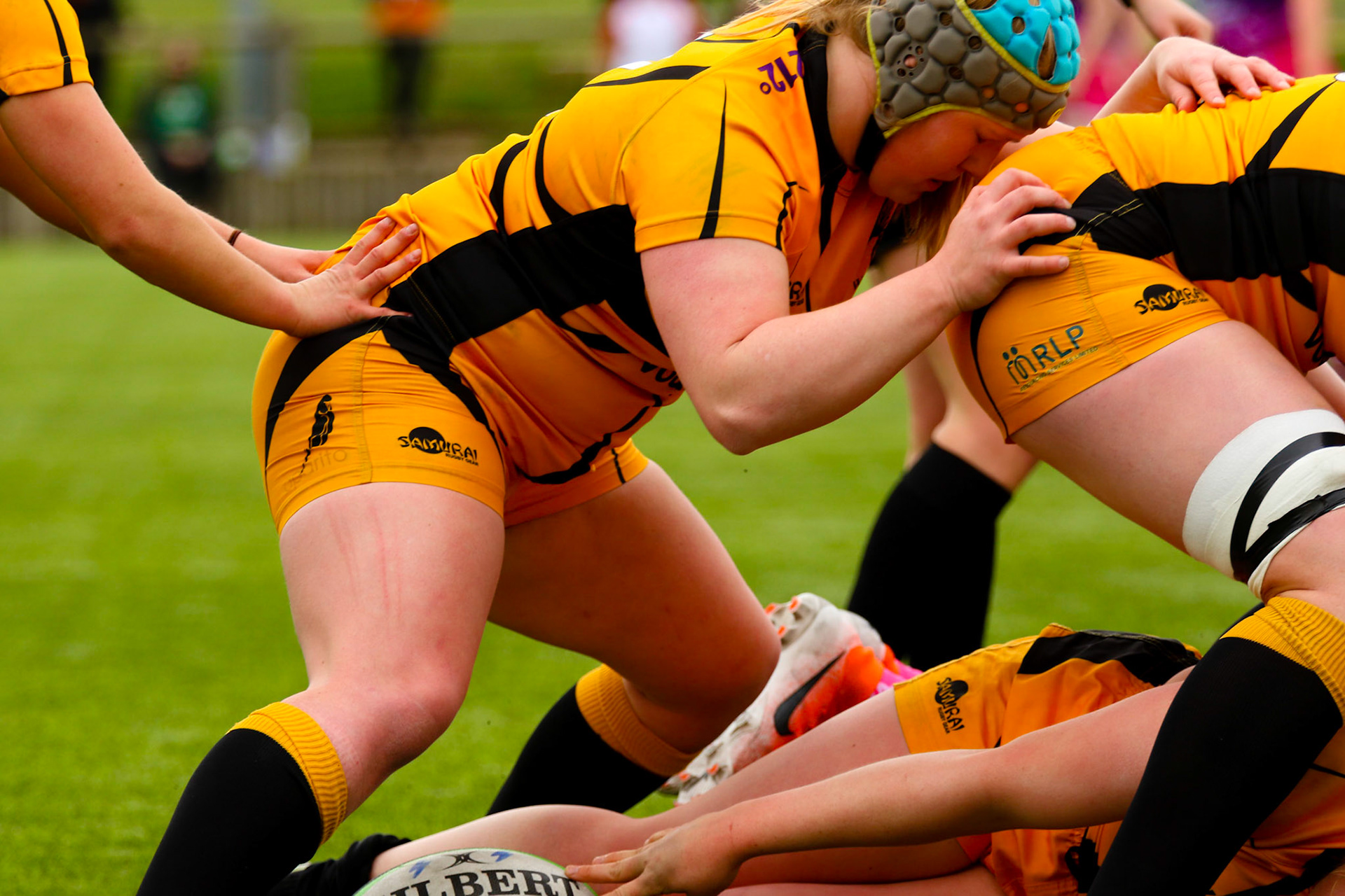 Action shot during the Allianz Premier 15s match between Loughborough Lightning and Wasps Ladies at Loughborough University, Loughborough, England on 20th March 2021.